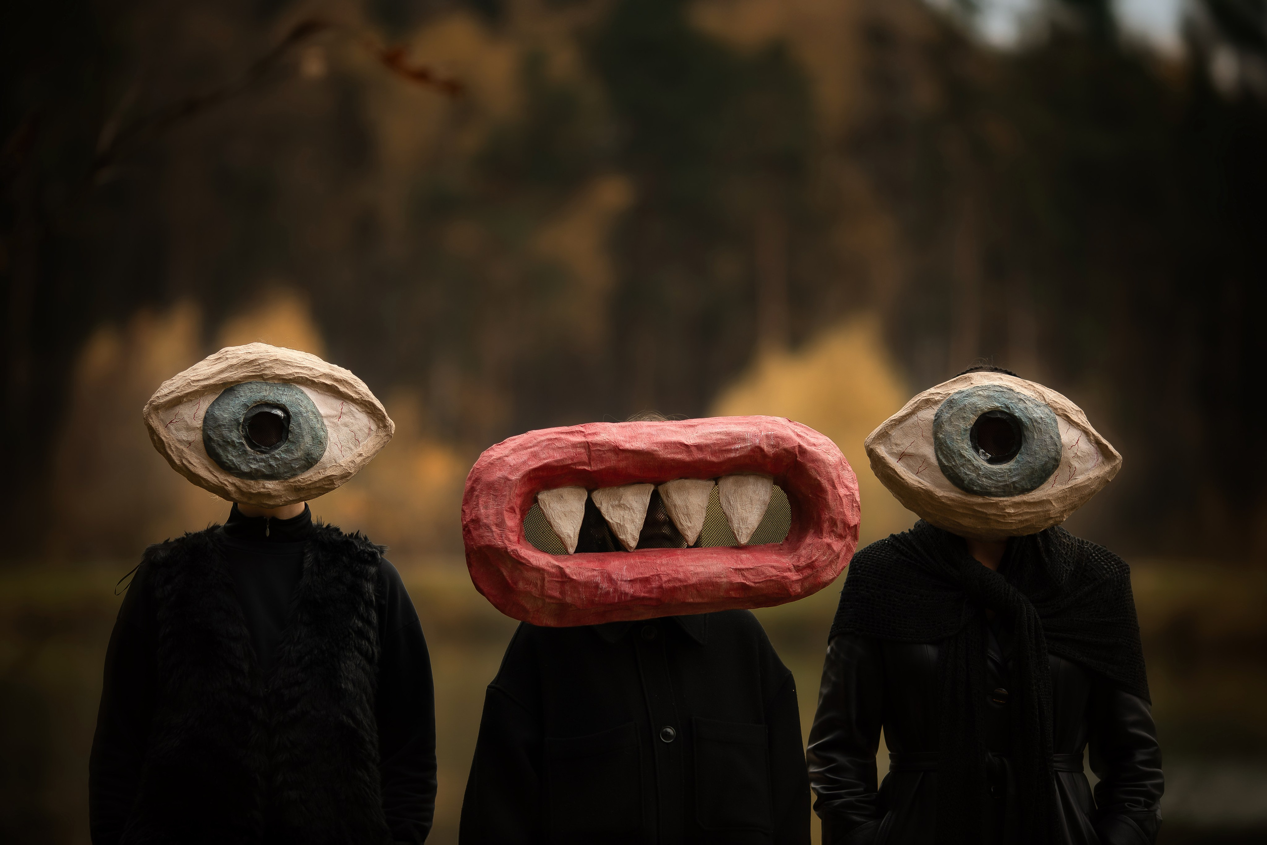 Фотопроект «Духи леса» — маски из папье-маше, свет и тишина природы. Фотограф Анна Грошикова — авторская съёмка на рассвете и закате в Москве, Мытищах, Солнечногорске и Московской области
