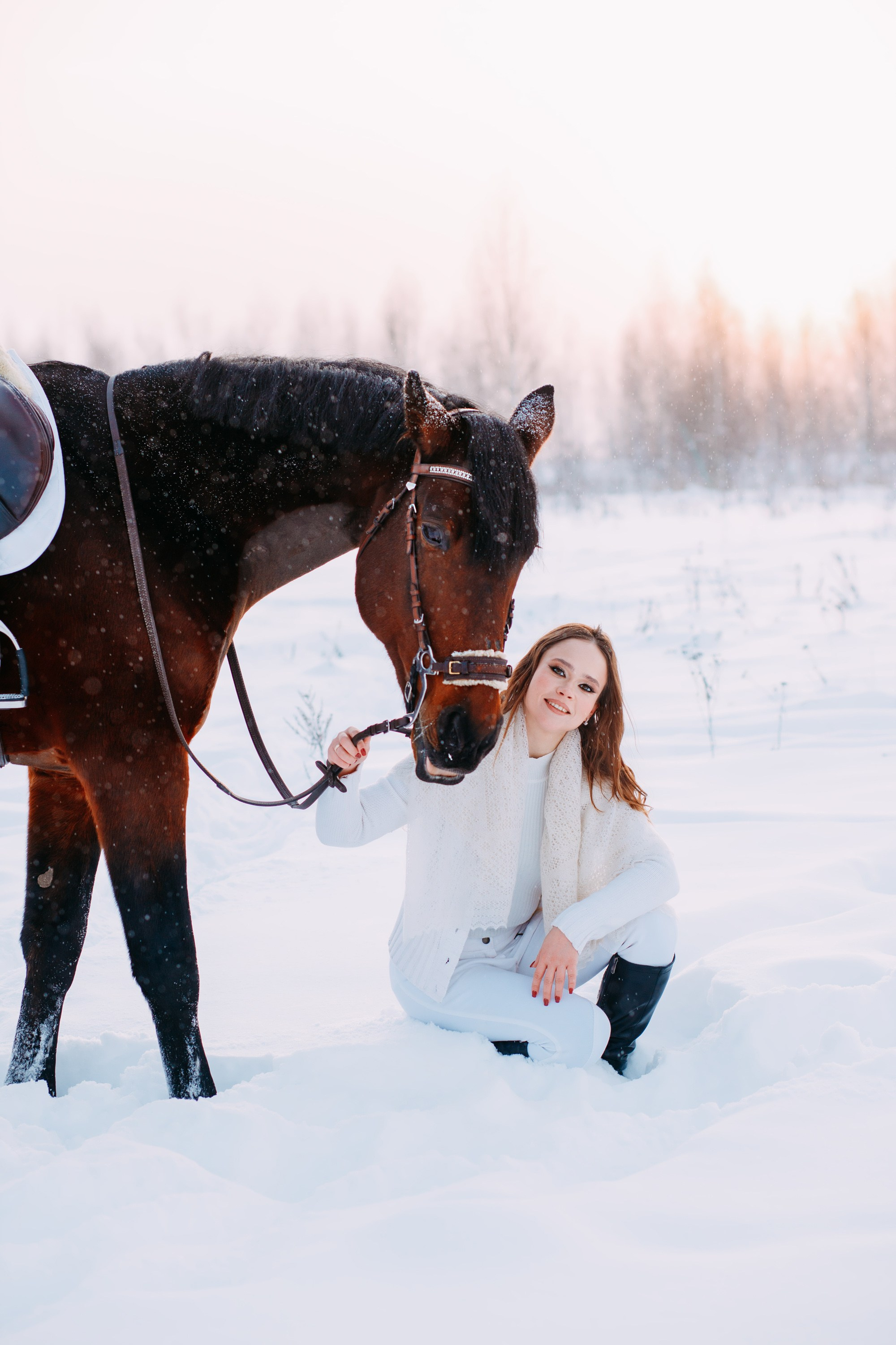 Зимняя фотосессия с лошадкой. Фотограф в Санкт-Петербурге Alina Film