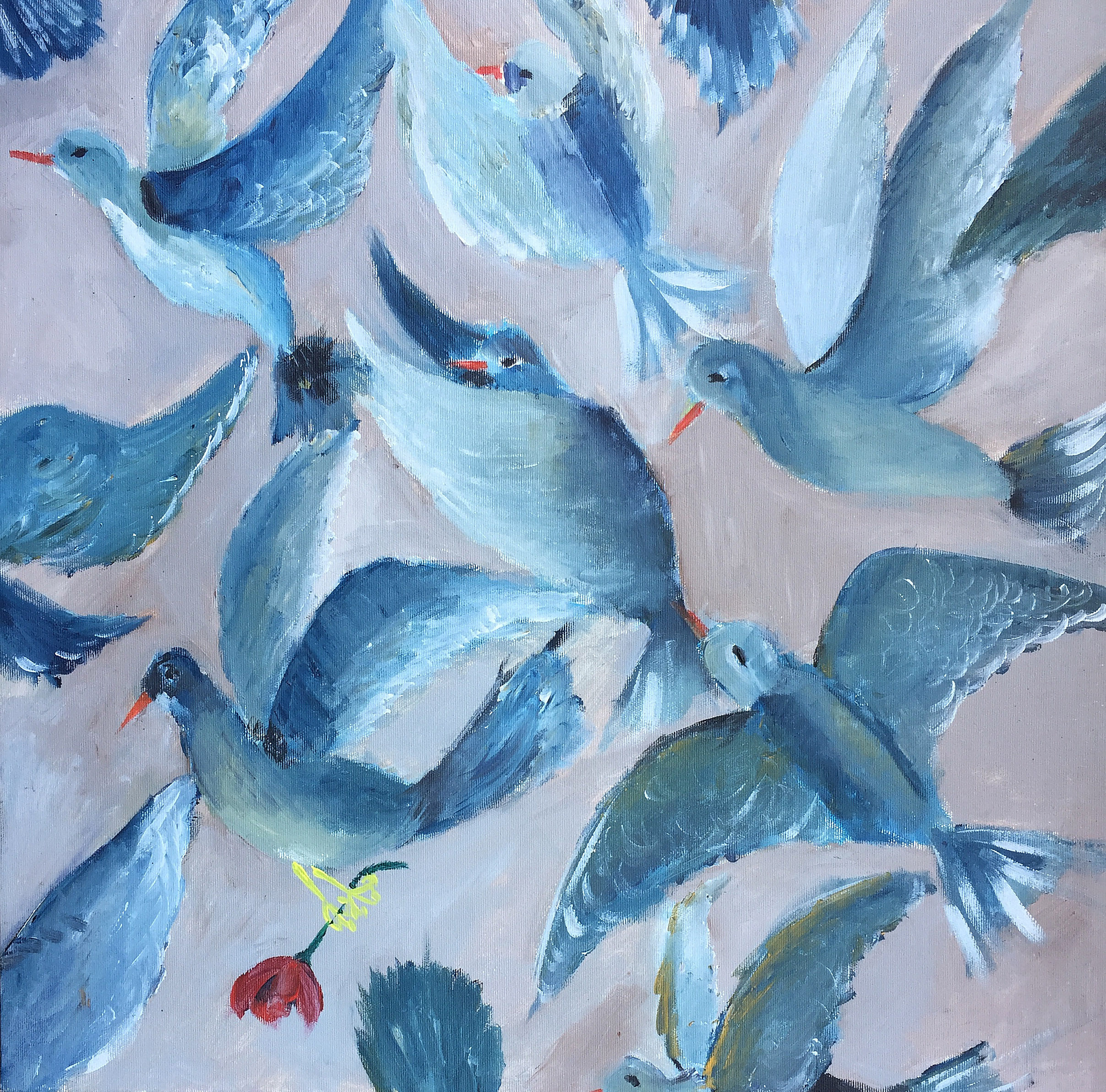 Title: Pigeon Coop Material: Oil on canvas Size: 60 x 60 cm Year: 2018