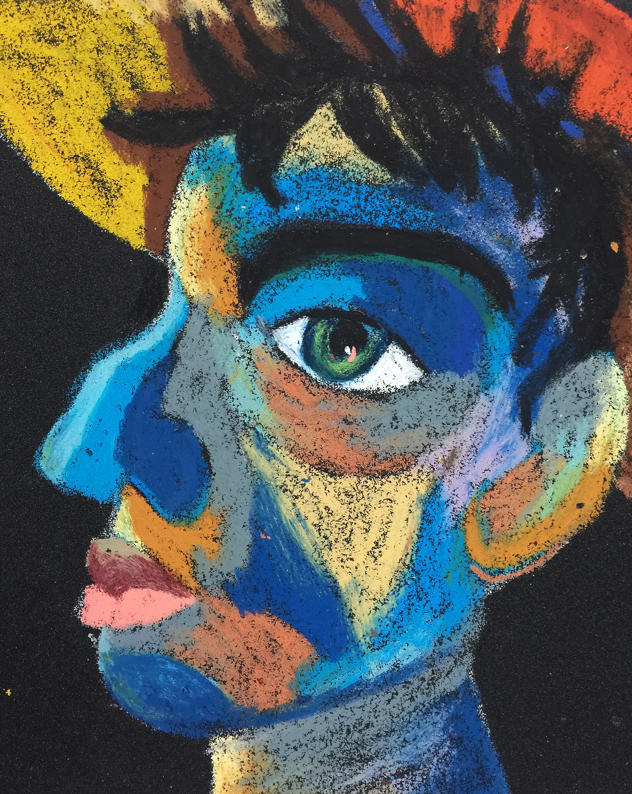 Title: Farmer Material: Oil pastel, sandpaper Size: 28 x 23 cm Название:  Фермер  Материал: масляная пастель, наждачная бумага  Размер: 28 х 23 см