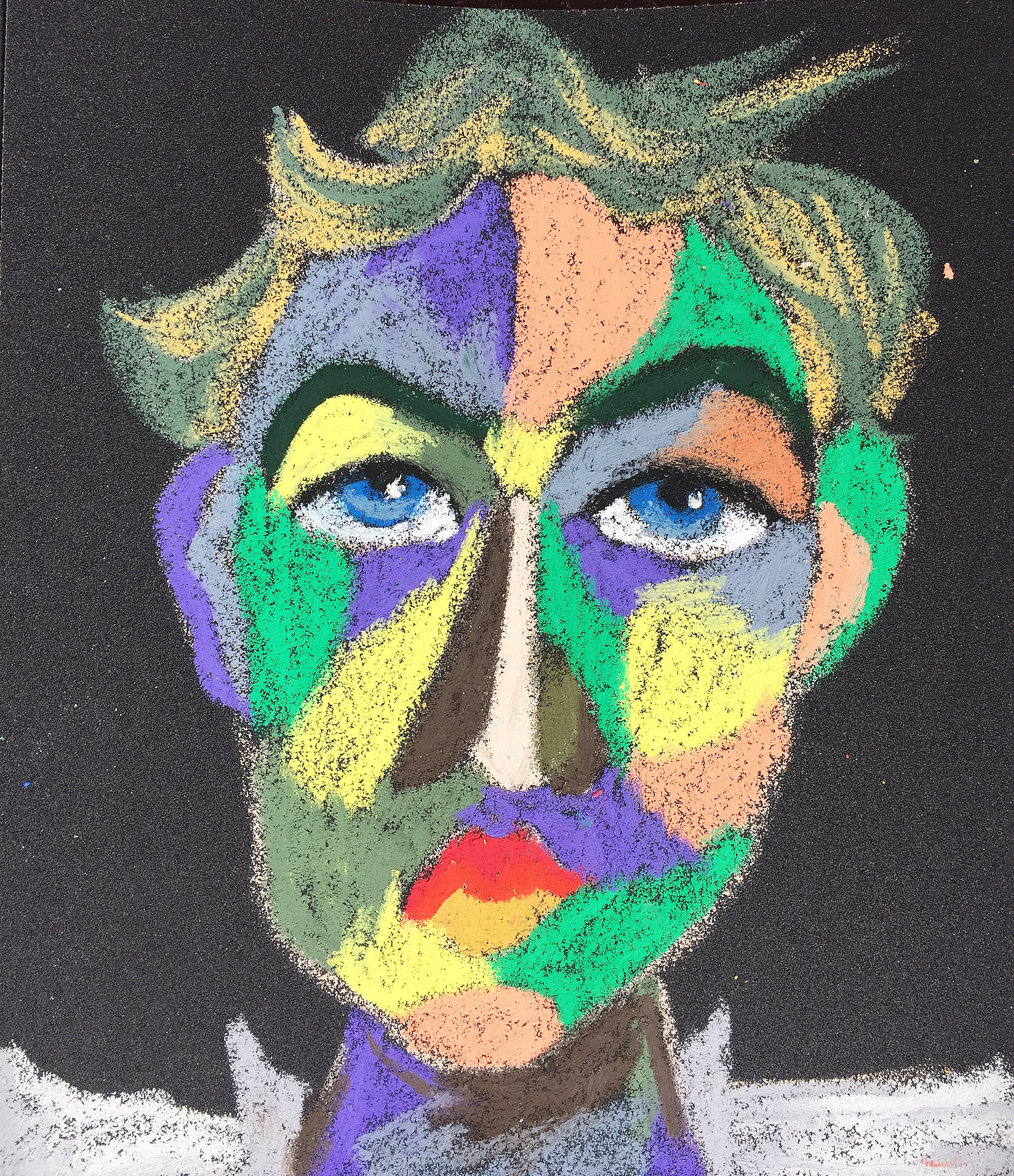 Title: Poet Material: Oil pastel, sandpaper Size: 28 x 23 cm Название:  Поэт  Материал: масляная пастель, наждачная бумага  Размер: 28 х 23 см 