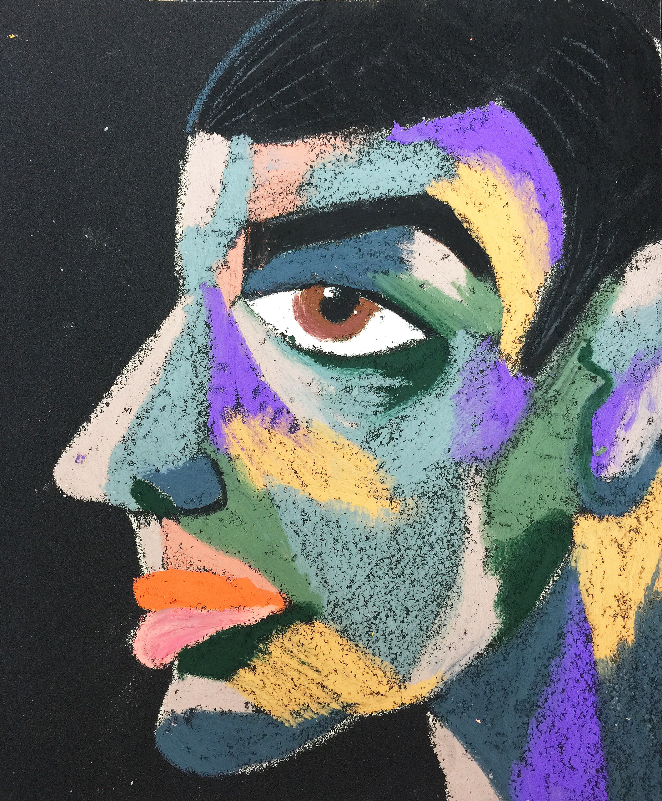 Title: Chairman Material: Oil pastel, sandpaper Size: 28 x 23 cm Название:  Председатель  Материал: масляная пастель, наждачная бумага  Размер: 28 х 23 см