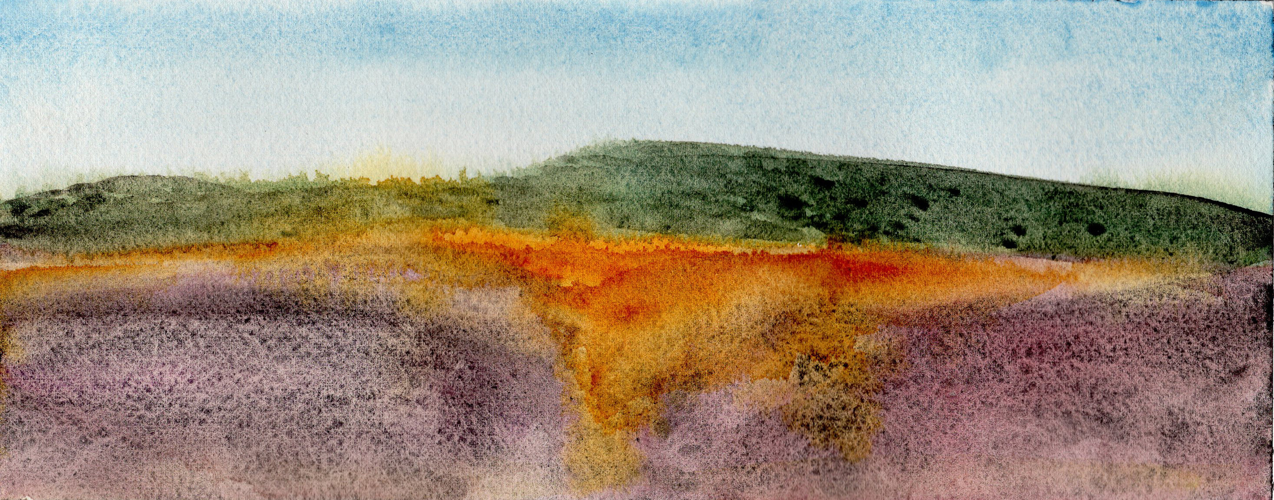 Title: Steppe, 2019 Medium: watercolor on paper Size: 10 x 25 cm Название: Степь 2019г.   Материал: акварель, бумага    Размер: 10 х 25 см