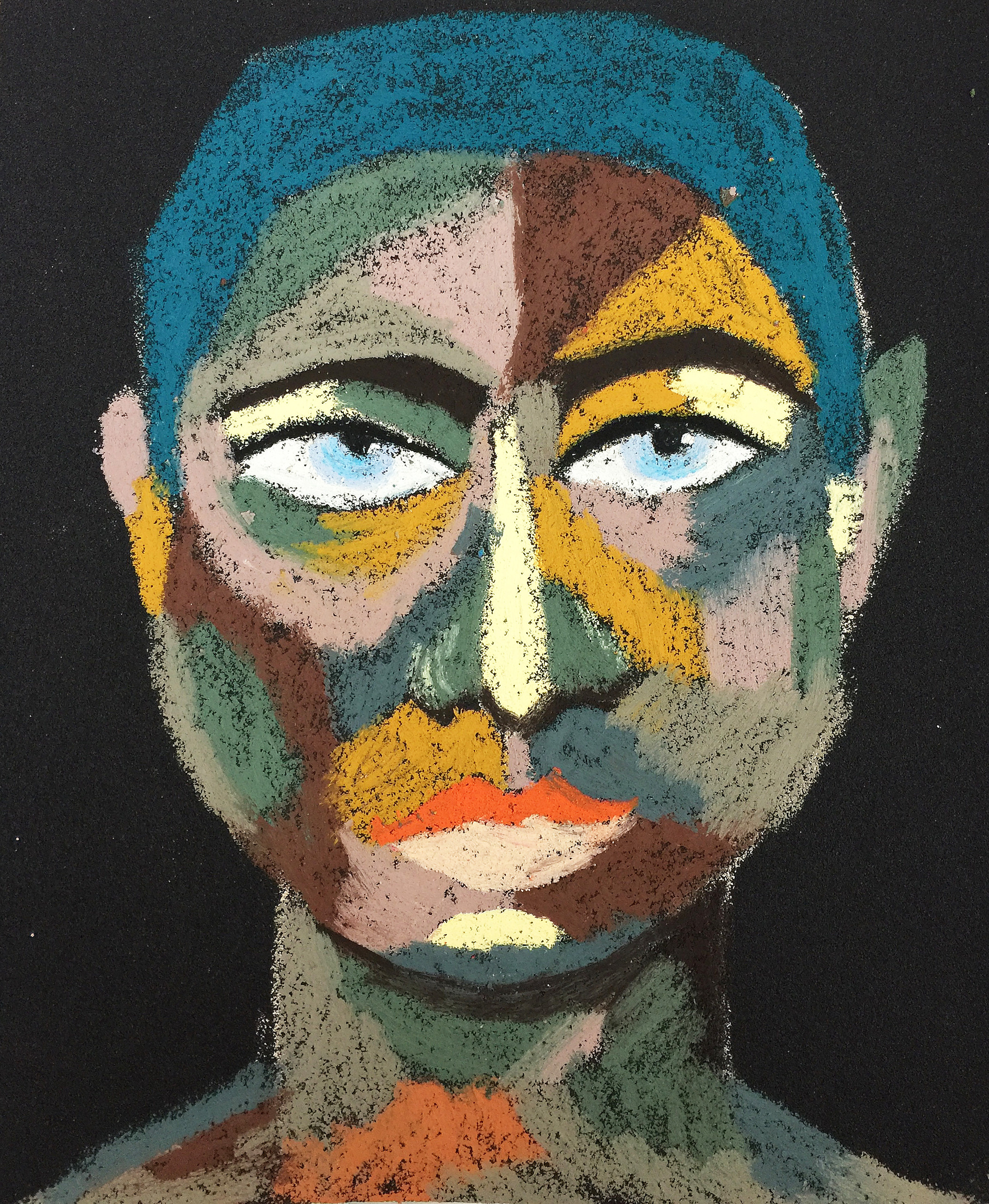 Title: Bright Gaze Material: Oil pastel, sandpaper Size: 28 x 23 cm Название:  Светлый взгляд  Материал: масляная пастель, наждачная бумага  Размер: 28 х 23 см