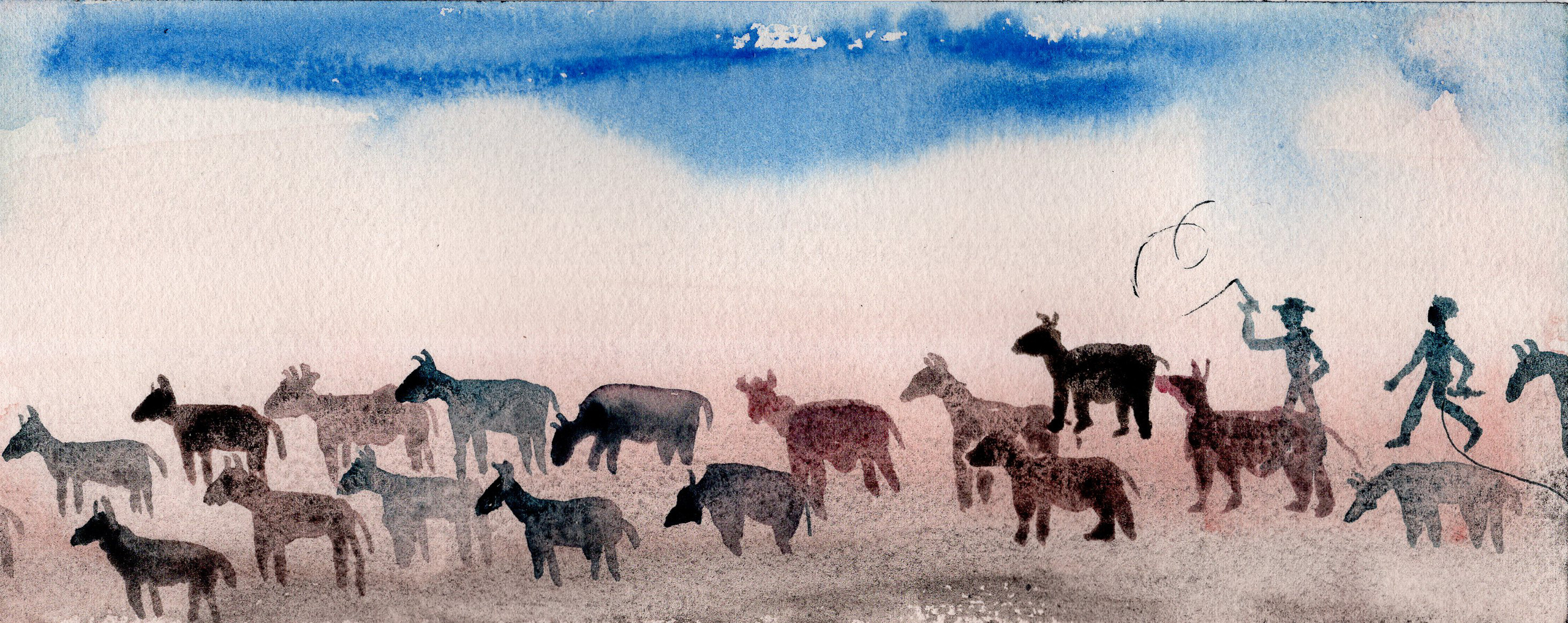 Title: Ordinary Morning, 2019 Medium: watercolor on paper Size: 10 x 25 cm Название: Обычное утро 2019г.  Материал: акварель, бумага    Размер: 10 х 25 см