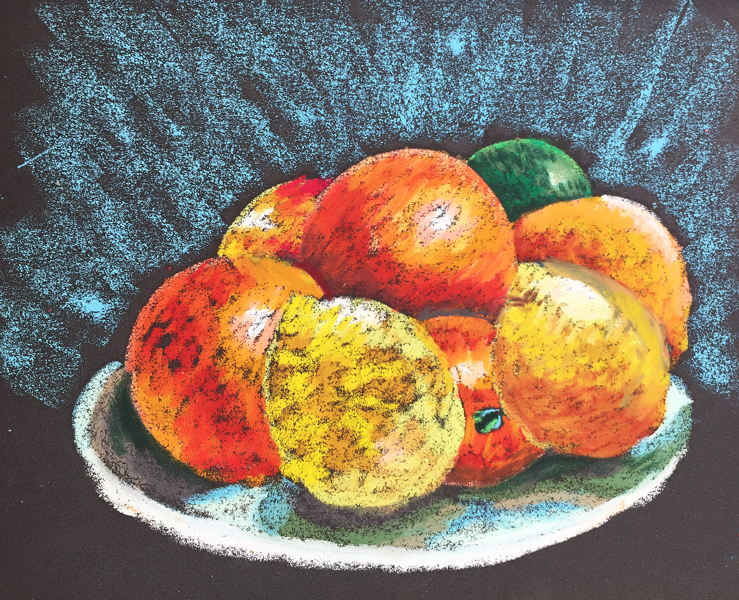 Title: Still Life Technique: Oil pastel on paper Size: 23 x 28 cm Year: 2019
