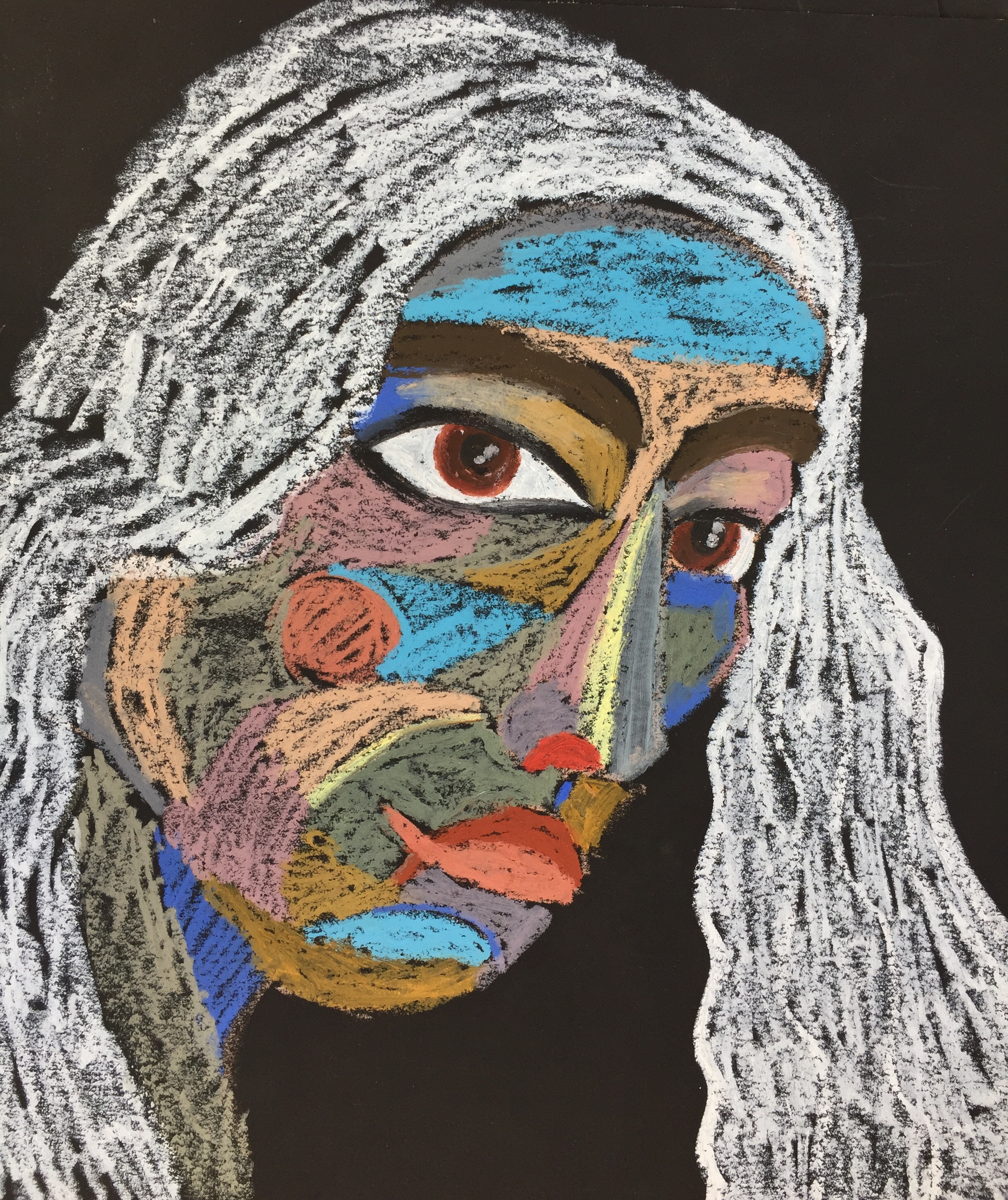 Название: Настроение 2020г.     Материал: масляная пастель, бумага   Размер: 23 х 25 см