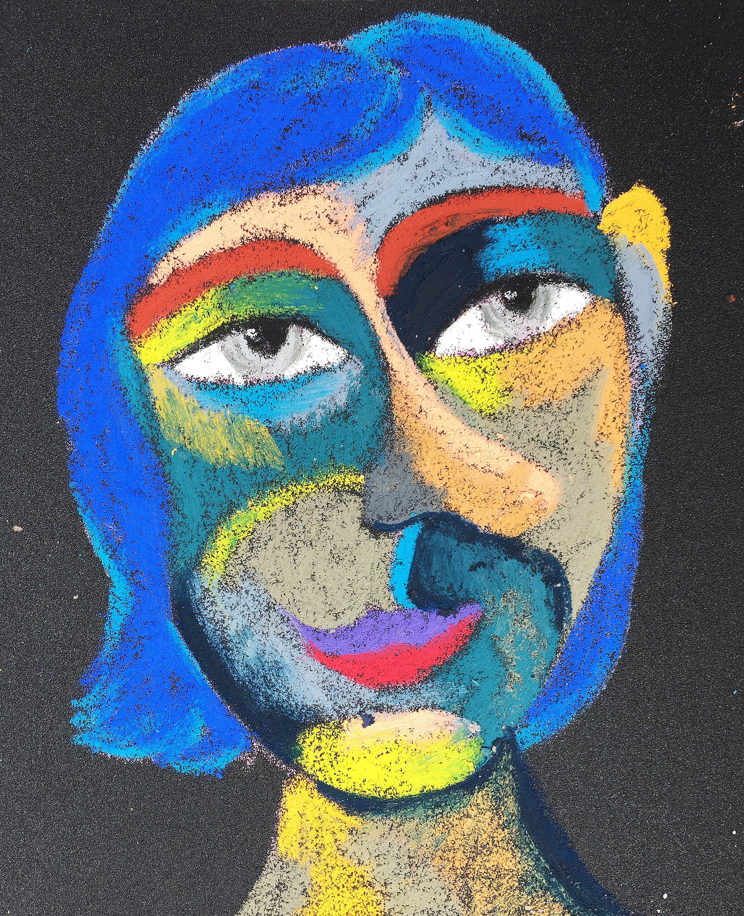 Title: Queen Bee Material: Oil pastel, sandpaper Size: 28 x 23 cm