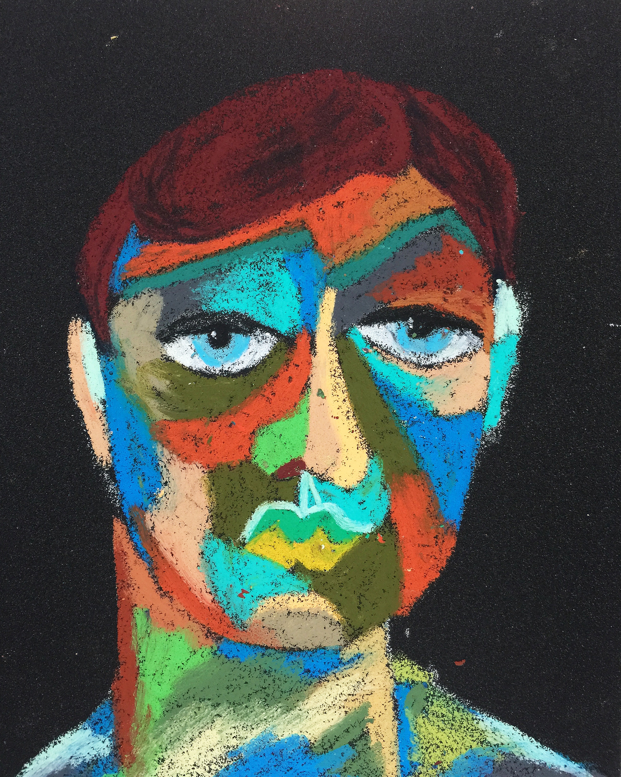 Title: Chairman Material: Oil pastel, sandpaper Size: 28 x 23 cm Название:  Председатель  Материал: масляная пастель, наждачная бумага  Размер: 28 х 23 см
