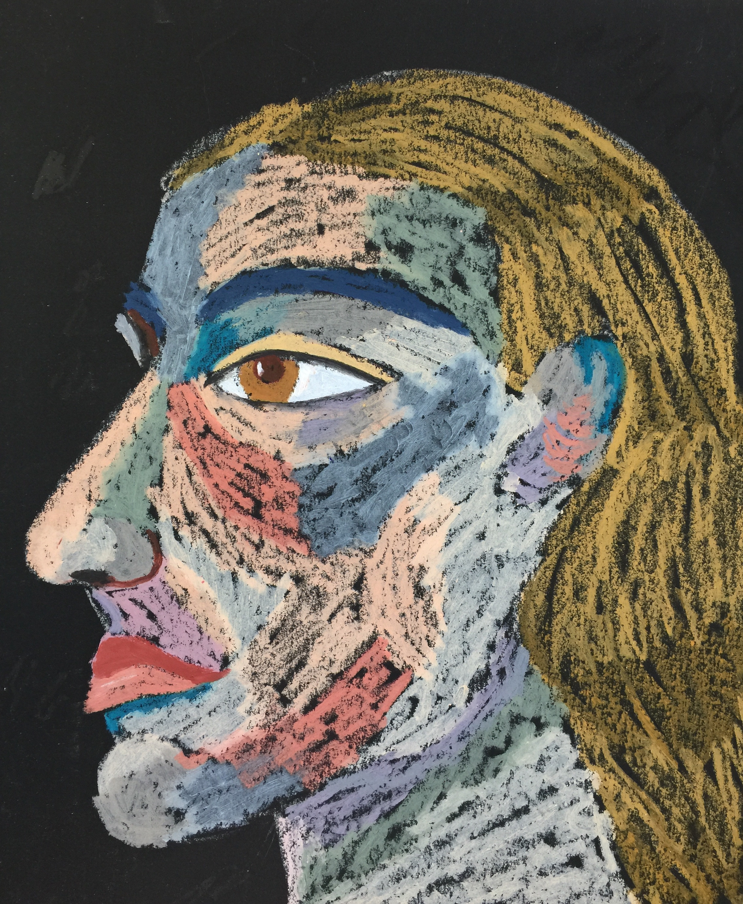 Название: История интереса. Триптих 2020г.      Материал: масляная пастель, бумага   Размер: 24 х 28 см