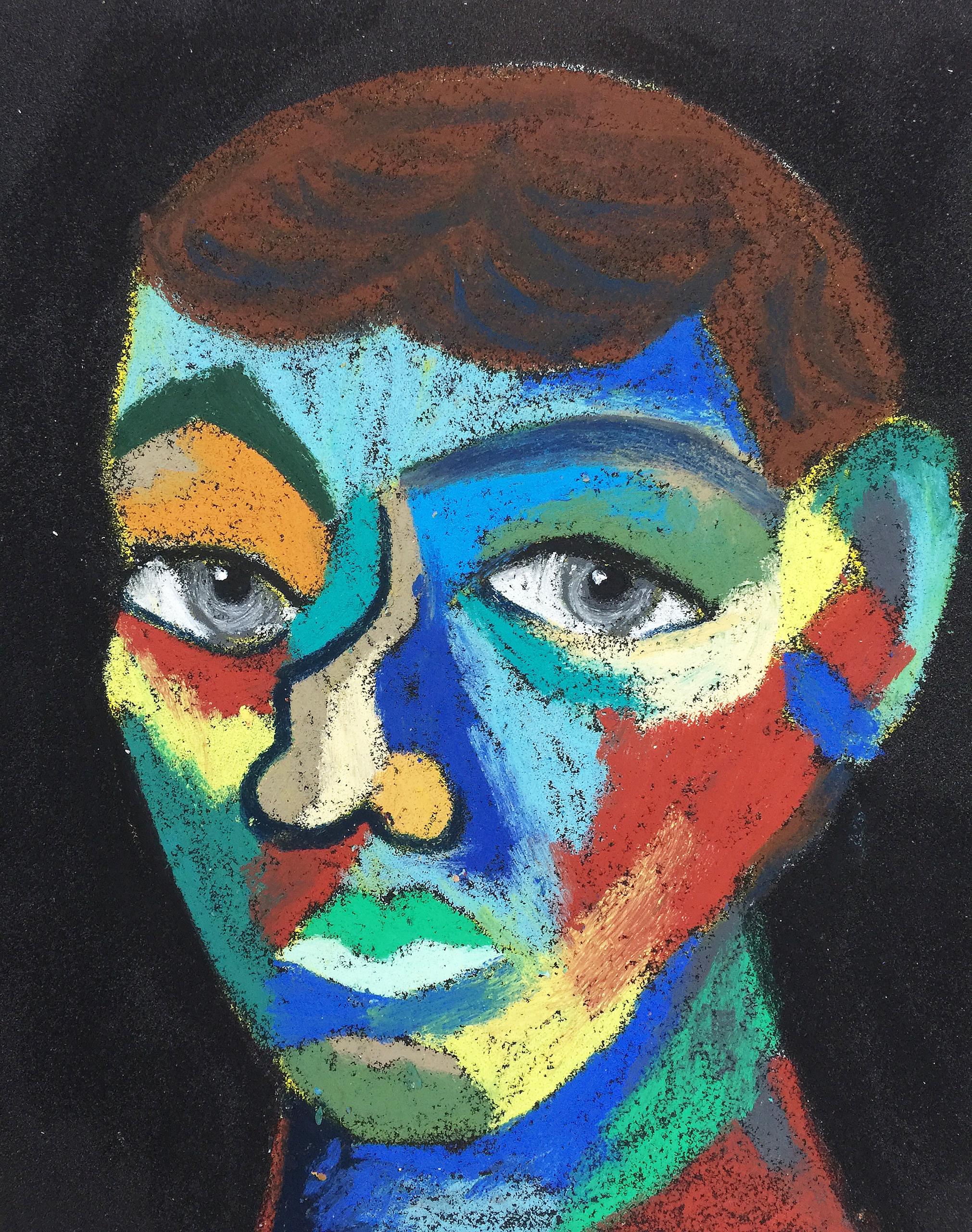 Title: VolunteerMaterial: Oil pastel, sandpaperSize: 28 x 23 cmНазвание:  Волонтер  Материал: масляная пастель, наждачная бумага  Размер: 28 х 23 см