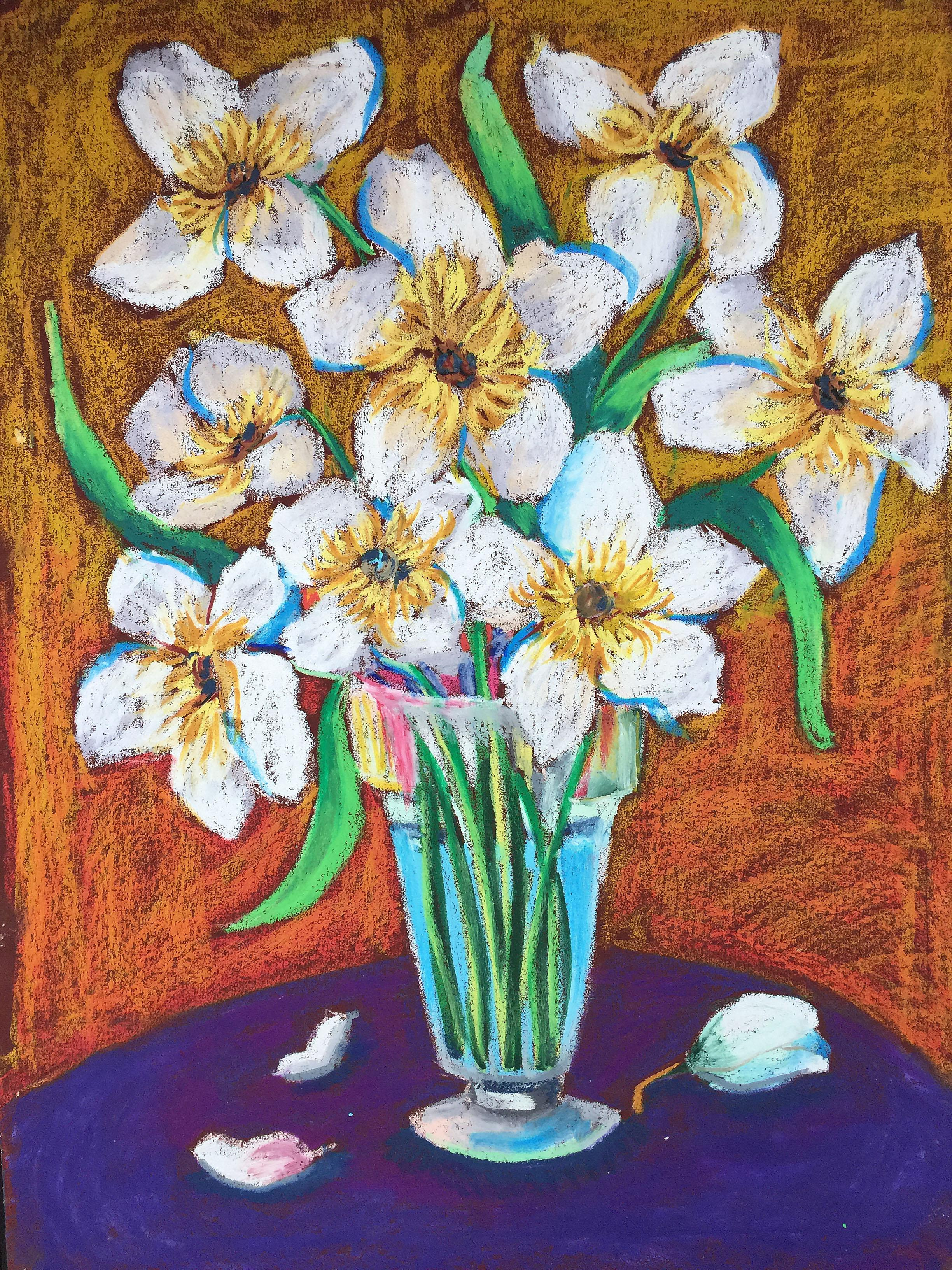 Title: White Flowers Year: 2019 Size: 70 x 50 cm