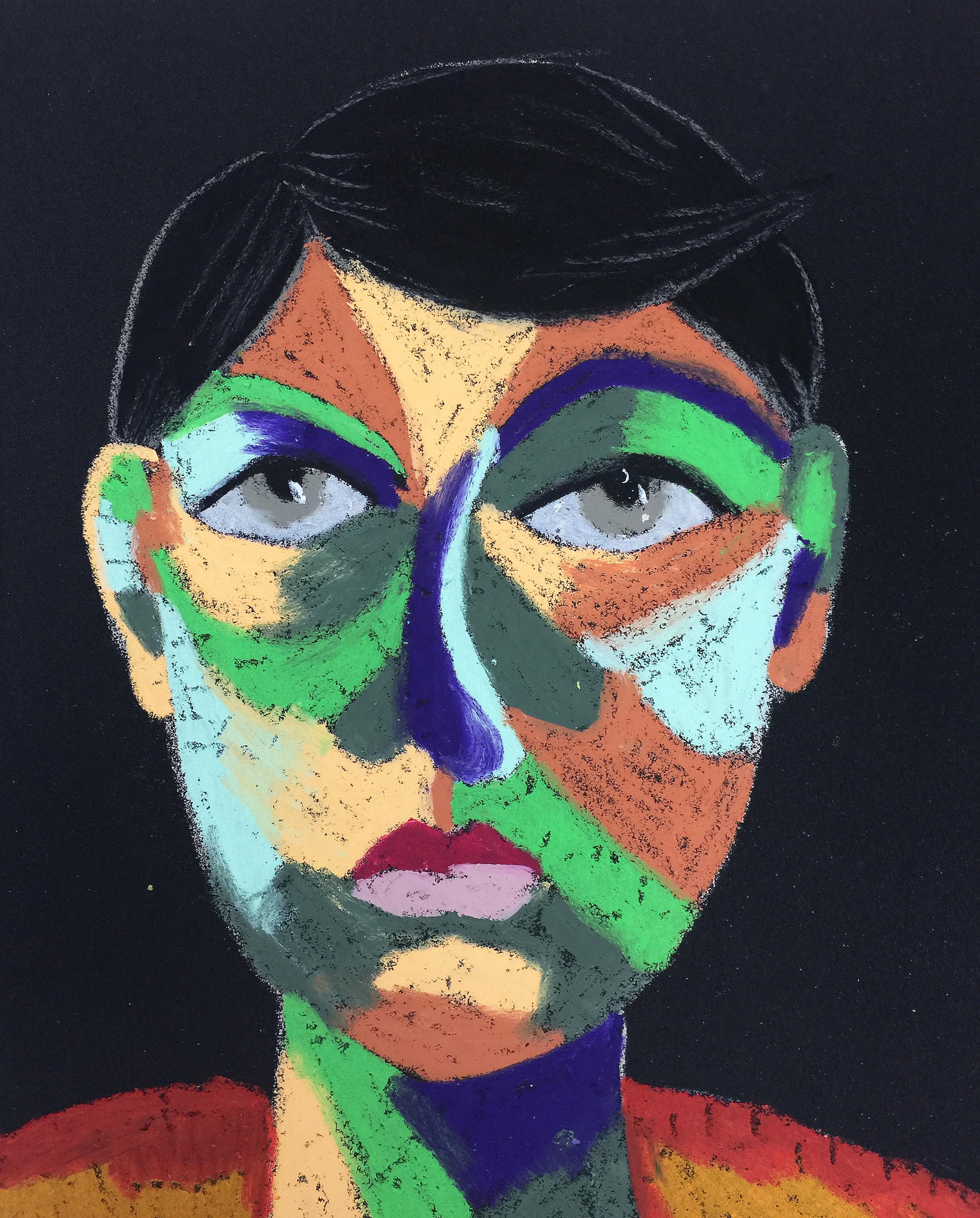 Title: User Material: Oil pastel, sandpaper Size: 28 x 23 cm Название:  Пользователь  Материал: масляная пастель, наждачная бумага  Размер: 28 х 23 см