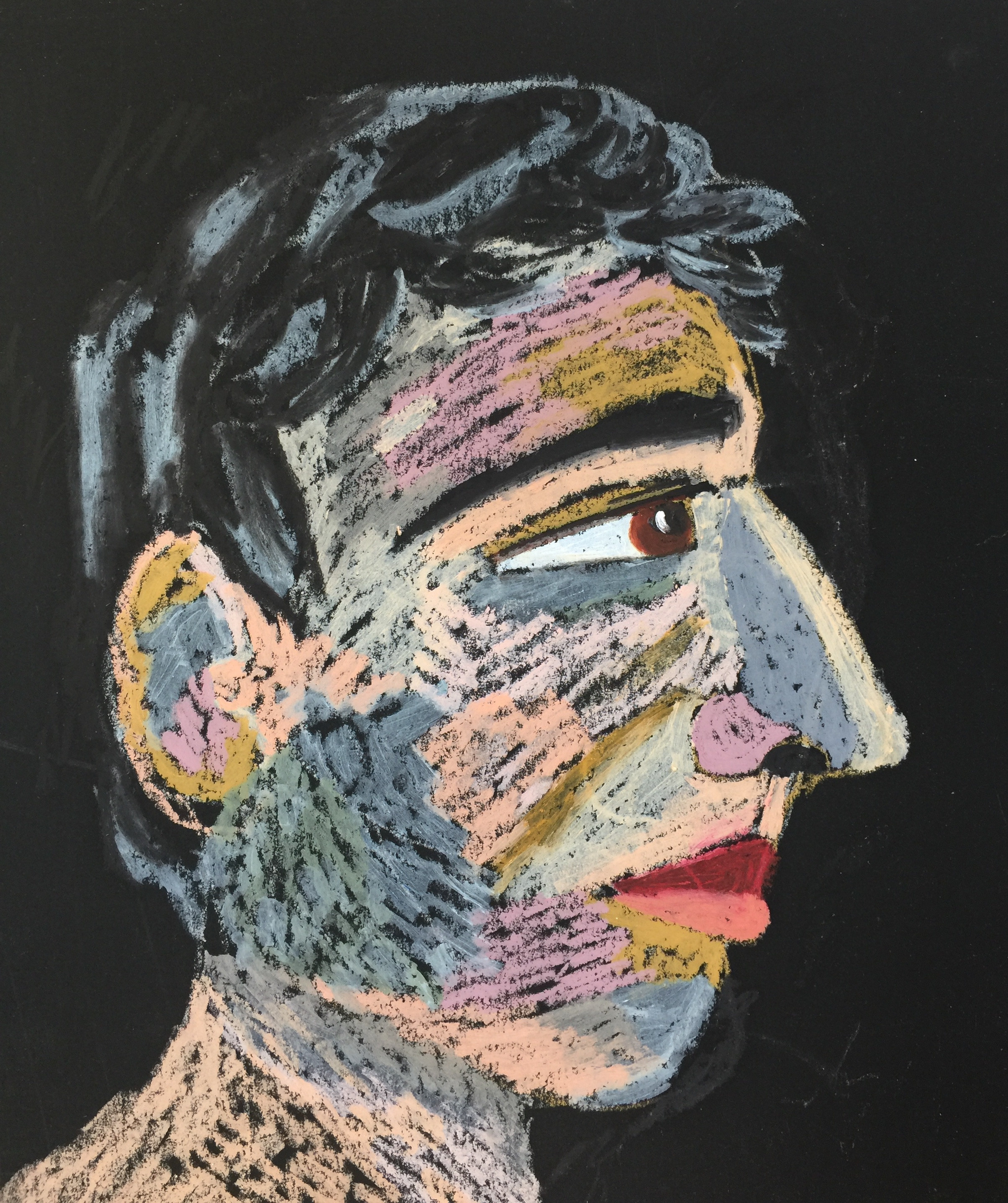 Название: История интереса. Триптих 2020г.     Материал: масляная пастель, бумага   Размер: 23 х 28 см