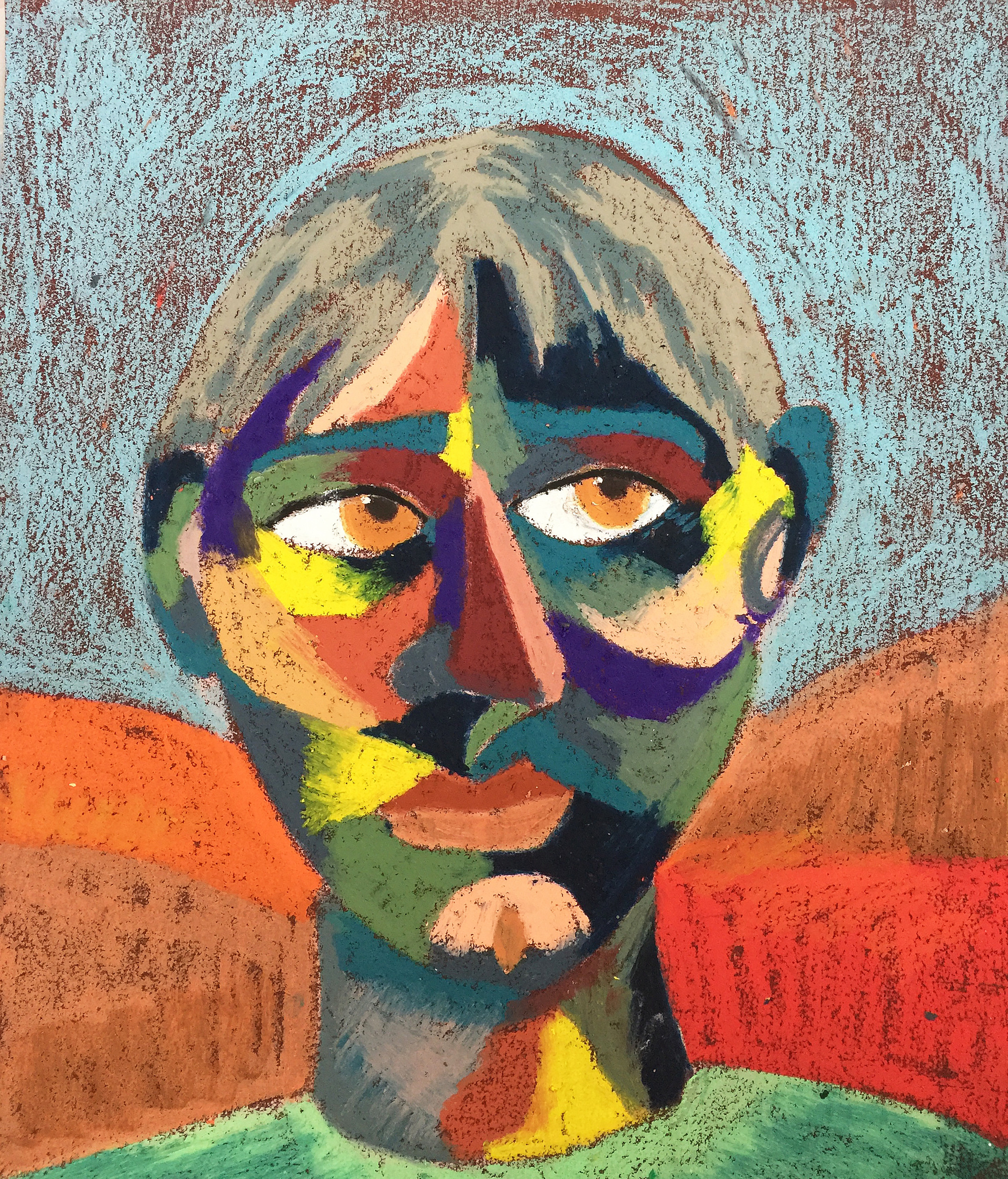 Title: Pickpocket Material: Oil pastel, sandpaper Size: 31 x 26 cm Название:  Карманник  Материал: масляная пастель, наждачная бумага  Размер: 31 х 26 см