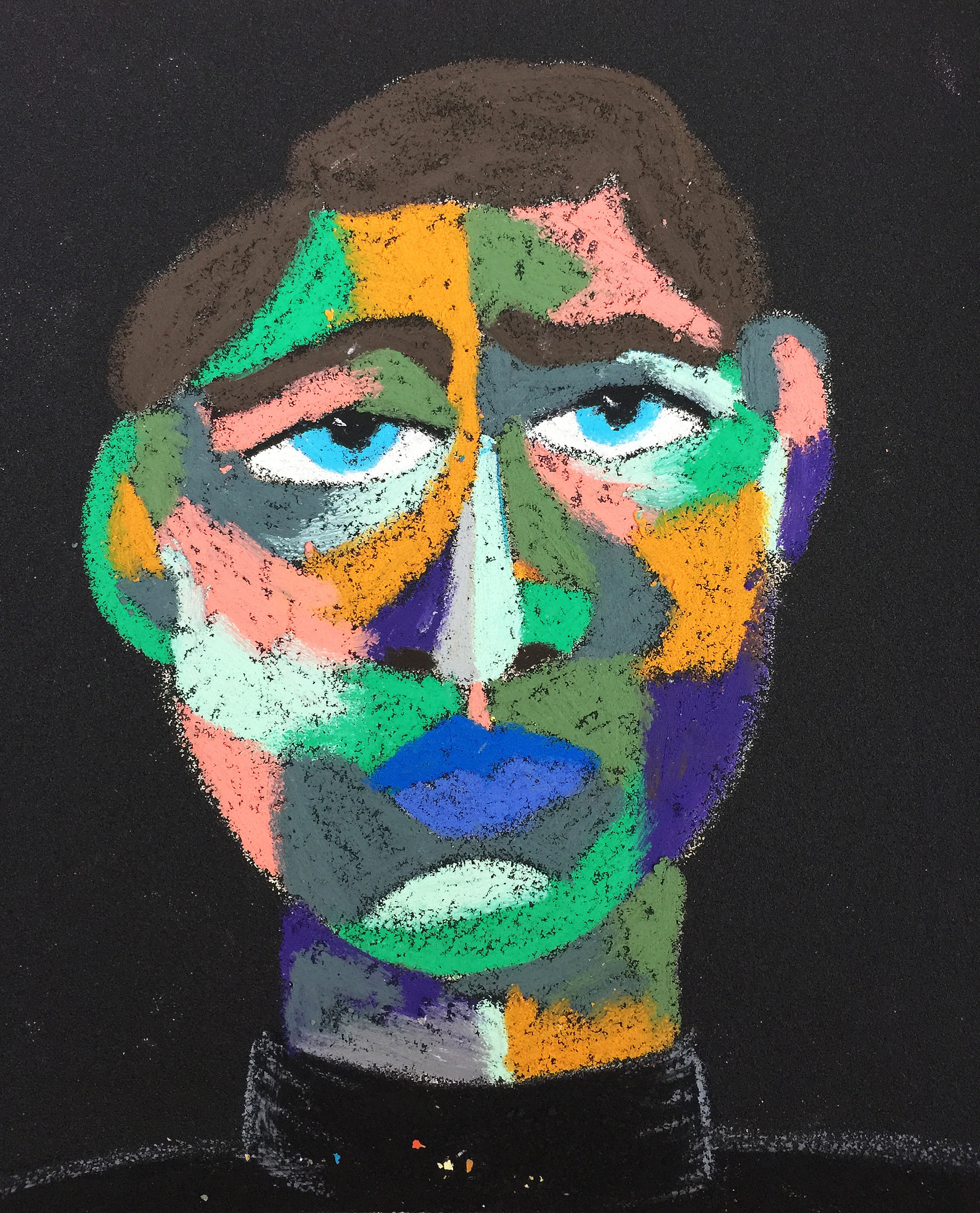 Title: From the Office Material: Oil pastel, sandpaper Size: 28 x 23 cm Название:  Из бюро  Материал: масляная пастель, наждачная бумага  Размер: 28 х 23 см