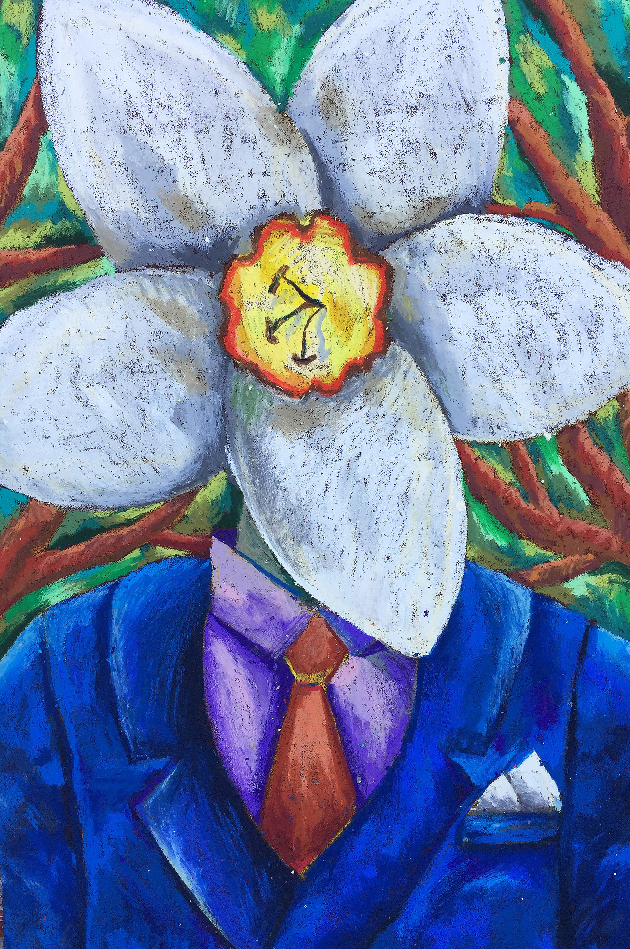 Title: Narcissus Technique: Oil pastel on paper Size: 80 x 50 cm Year: 2020