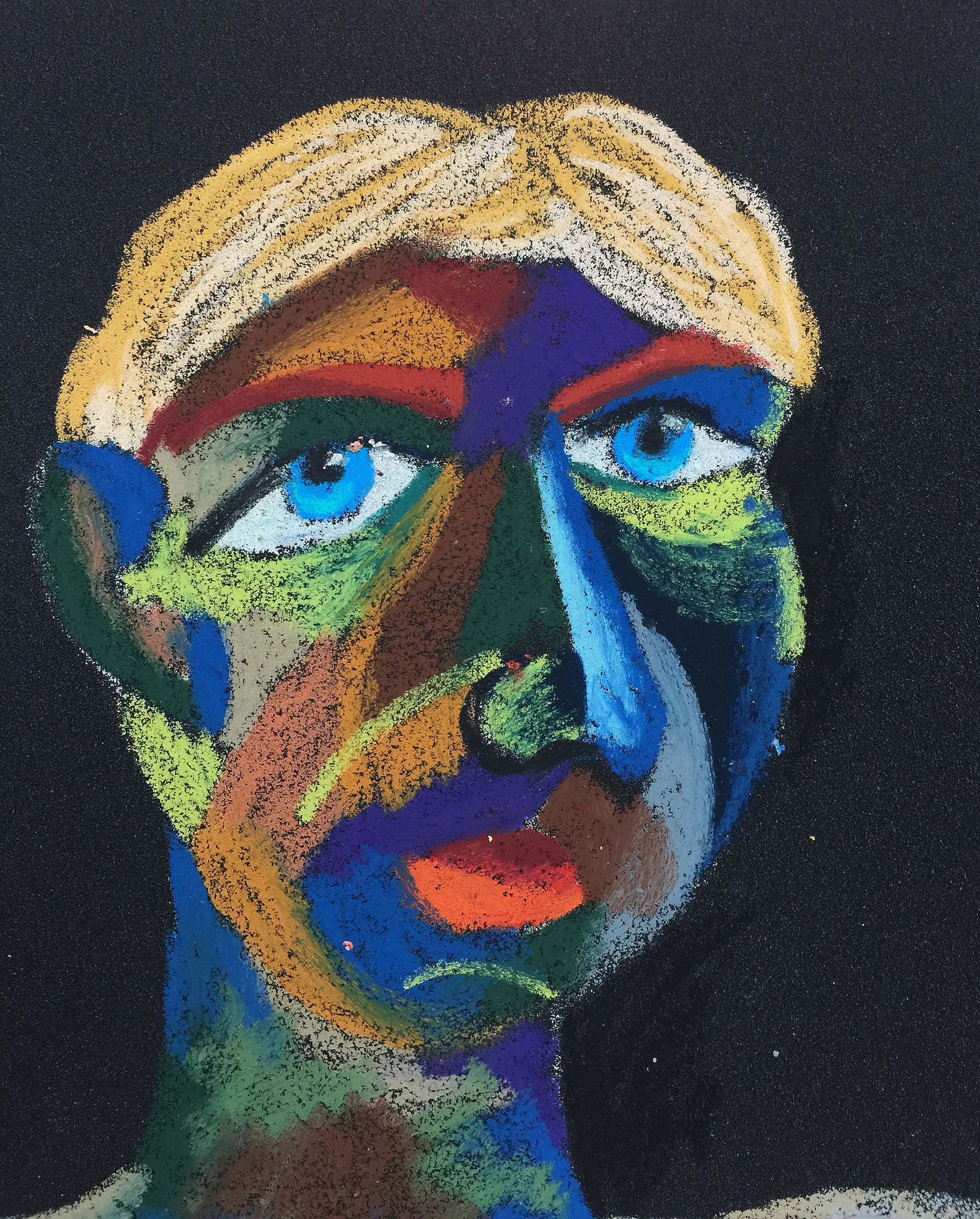 Title: Karl Material: Oil pastel, sandpaper Size: 28 x 23 cm Название:  Карл  Материал: масляная пастель, наждачная бумага  Размер: 28 х 23 см