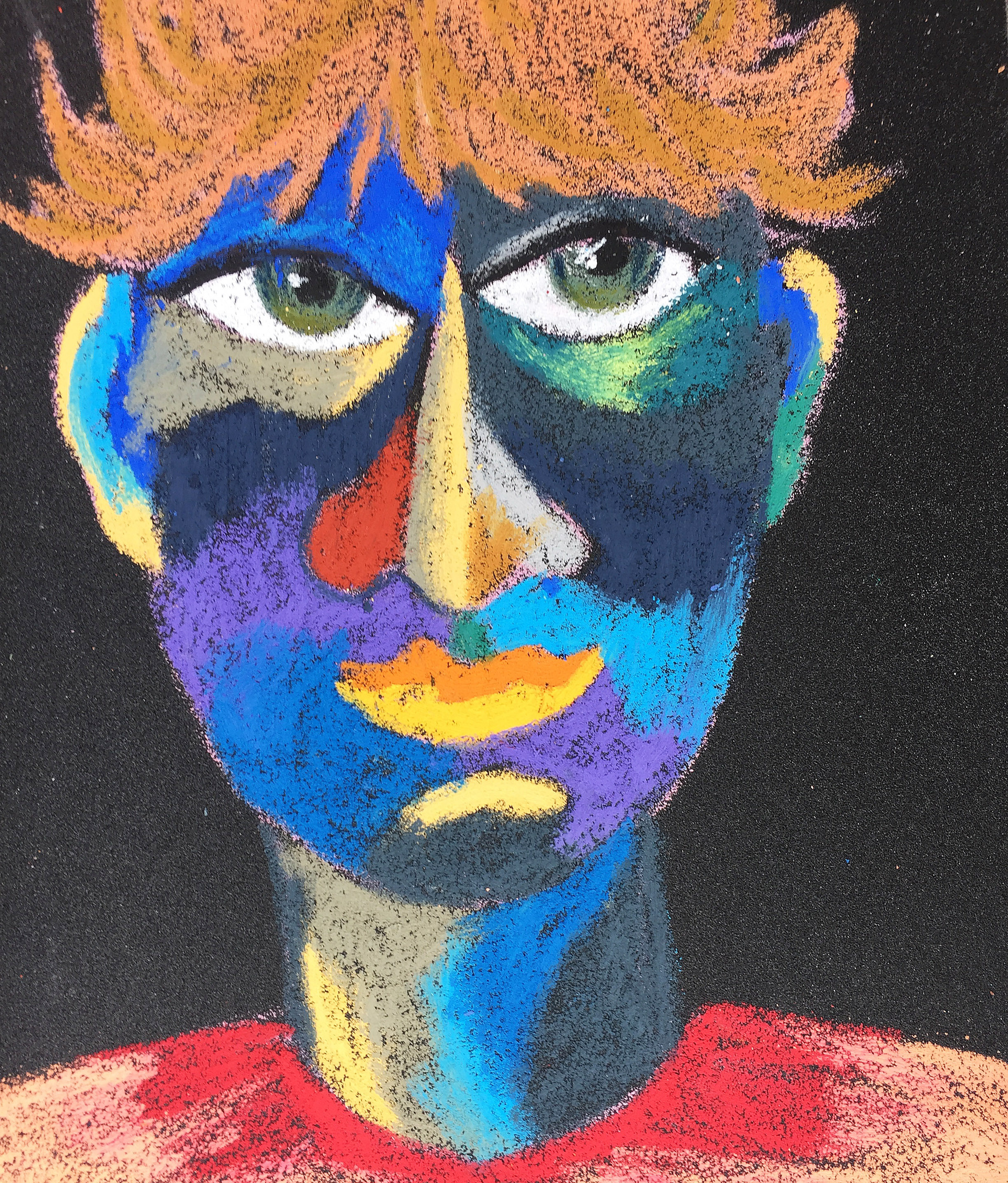 Title: Redhead Material: Oil pastel, sandpaper Size: 28 x 23 cm Название:  Рыжик  Материал: масляная пастель, наждачная бумага  Размер: 28 х 23 см 