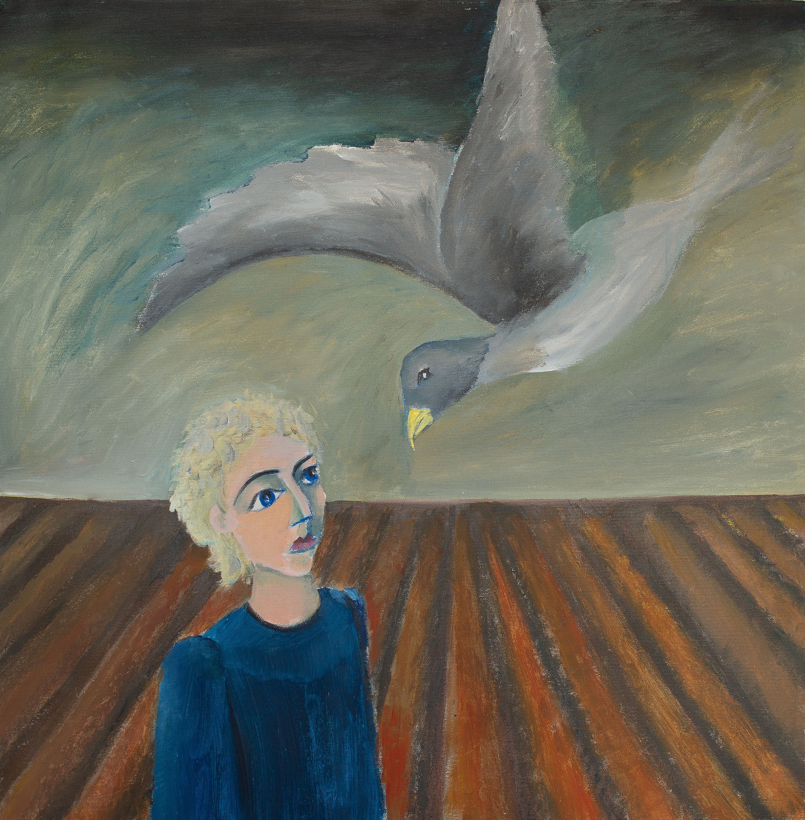 Title: Visit Material: Acrylic on canvas Size: 60 x 60 cm Year: 2018