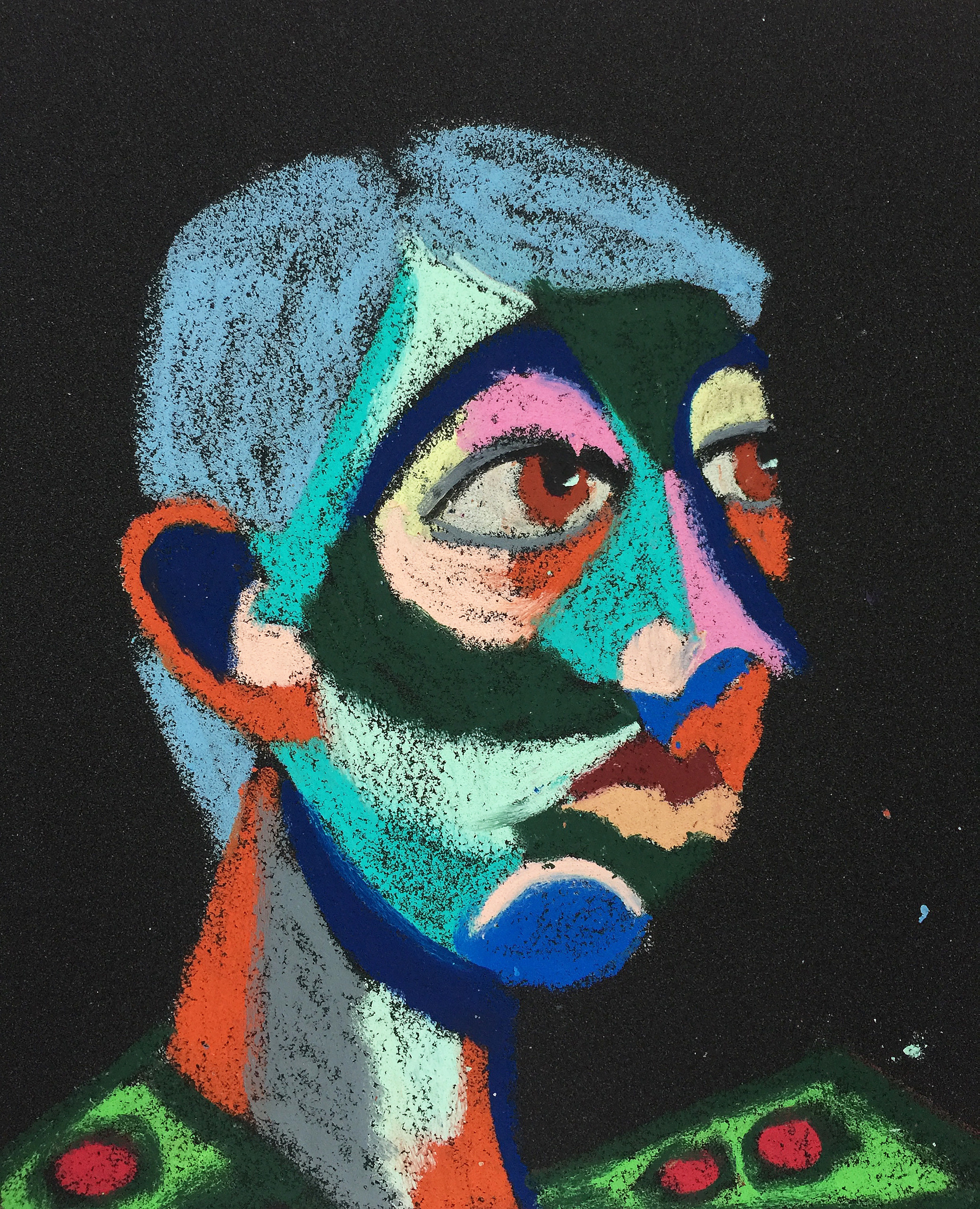 Title: Regulator Material: Oil pastel, sandpaper Size: 28 x 23 cm Название:  Регулировщик  Материал: масляная пастель, наждачная бумага  Размер: 28 х 23 см 