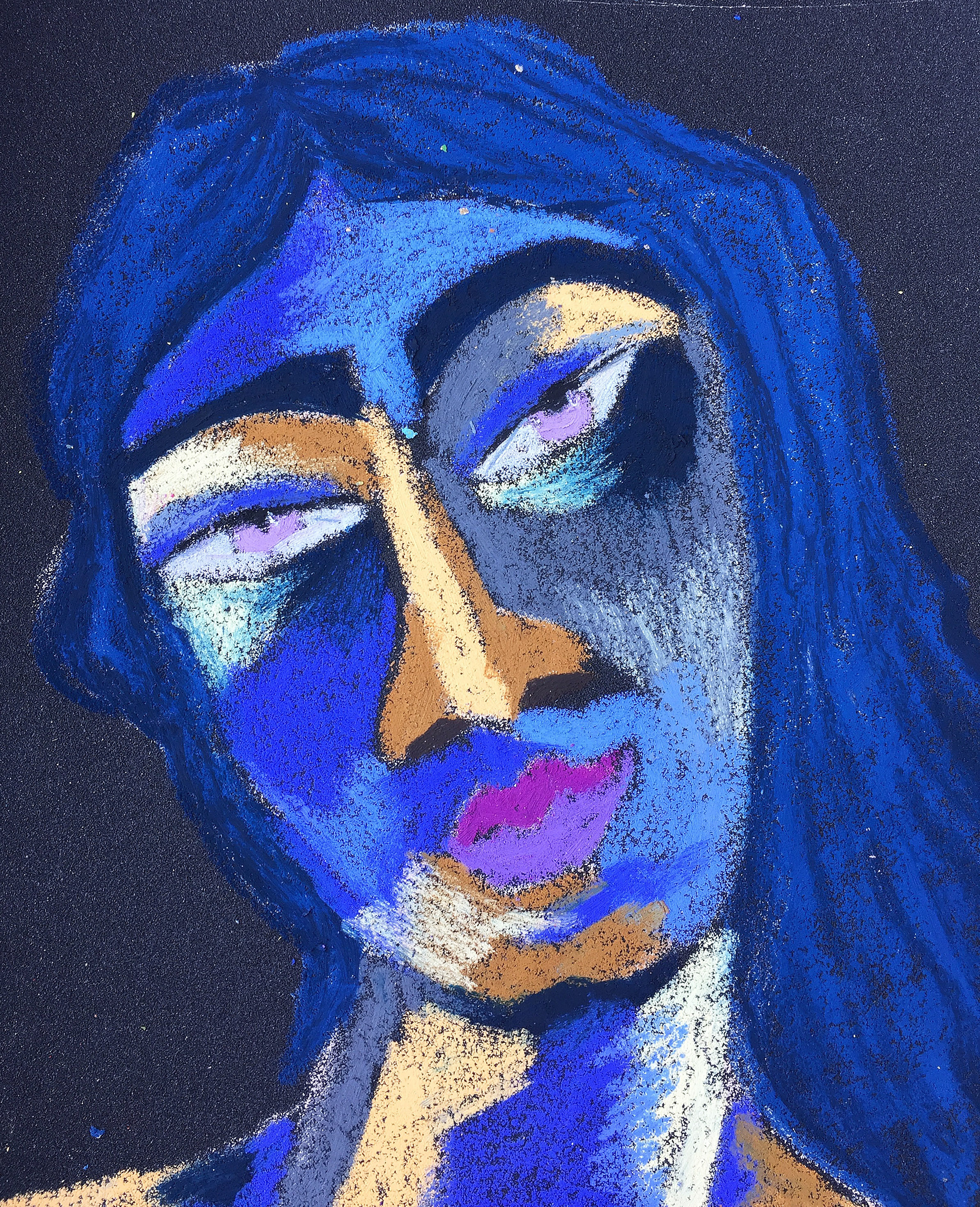 Title: Hypothesis Material: Oil pastel, sandpaper Size: 28 x 23 cm