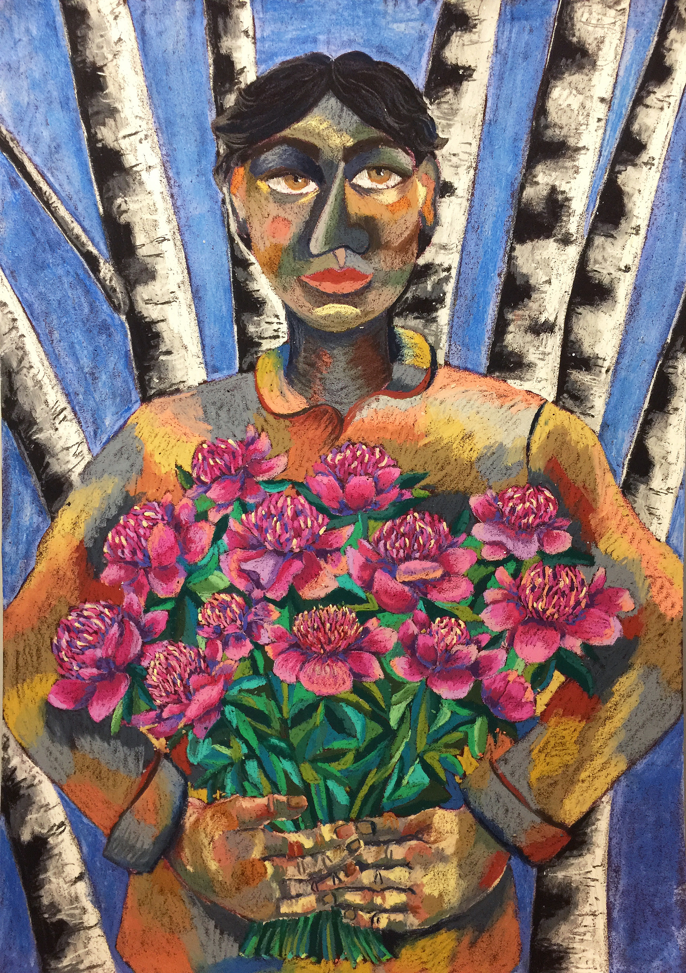 Title: Celebration Medium: Oil pastel on paper Size: 77 x 110 cm Year: 2021