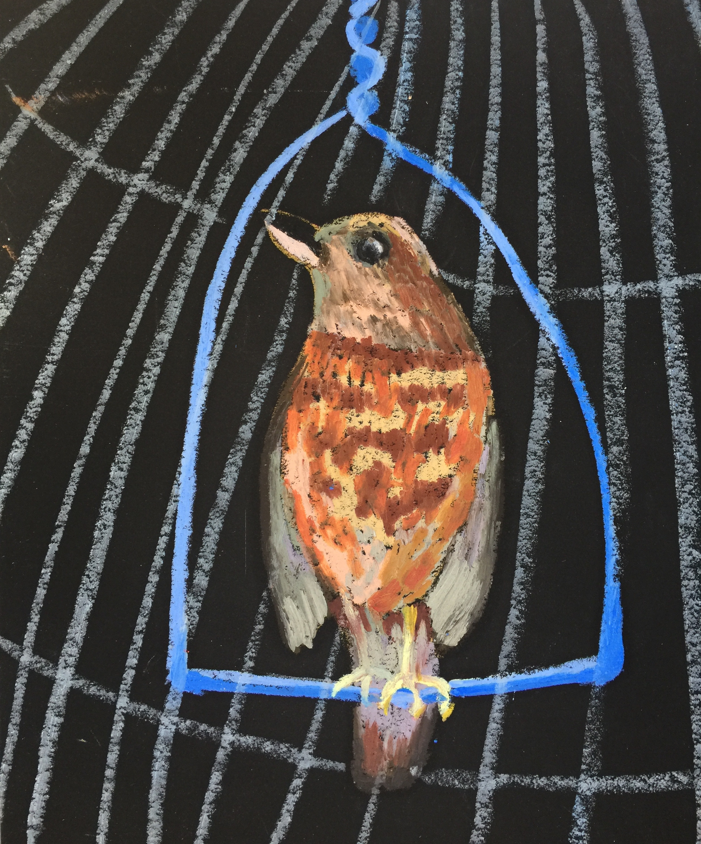 Название:  На свободе 2020г.   Материал: масляная пастель, бумага   Размер: 20 х 24 см