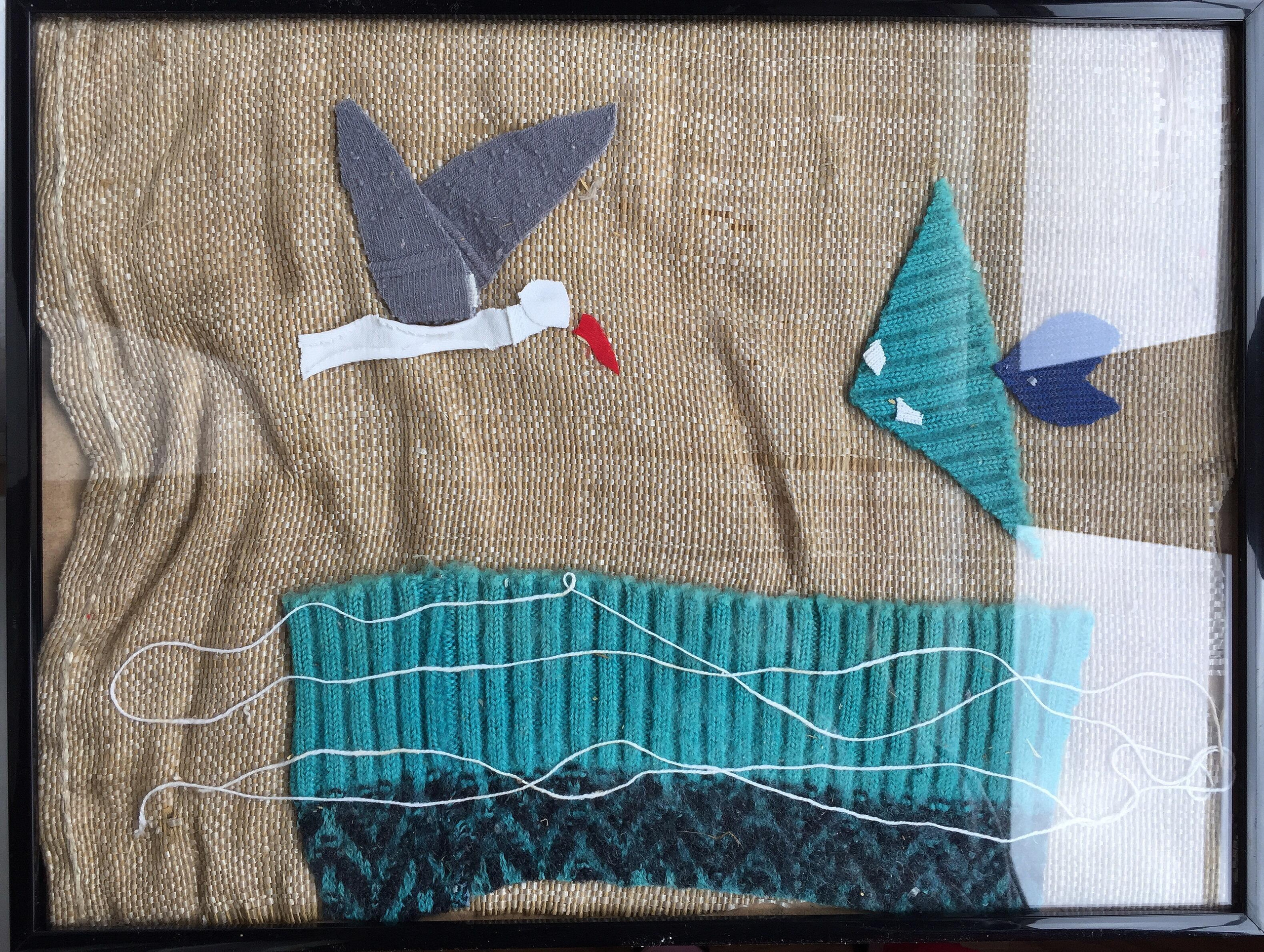 Название: Встреча  Материал: ткань   Размер: 30 х 40 см