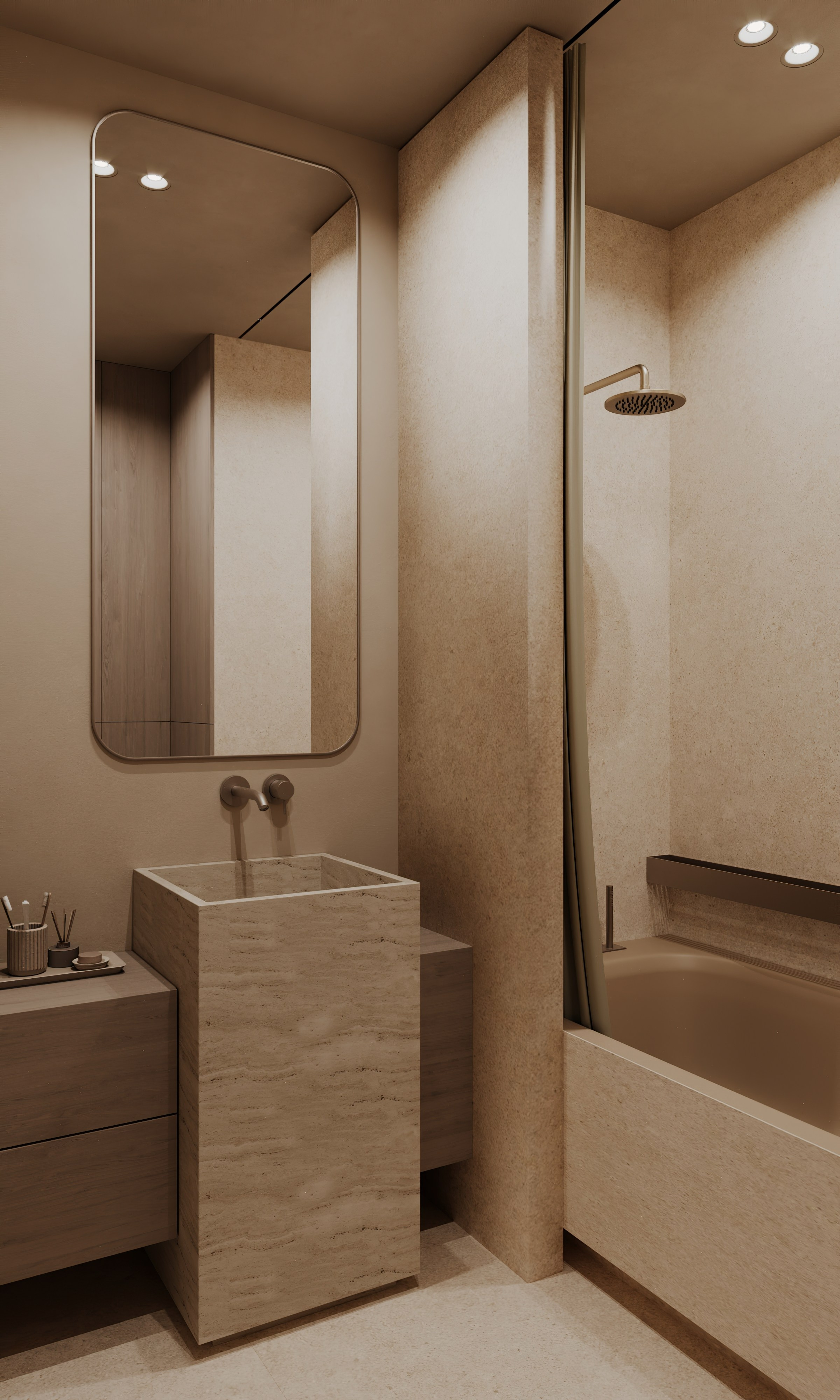 Санузел при кабинете. Визуализатор Векшина Елена