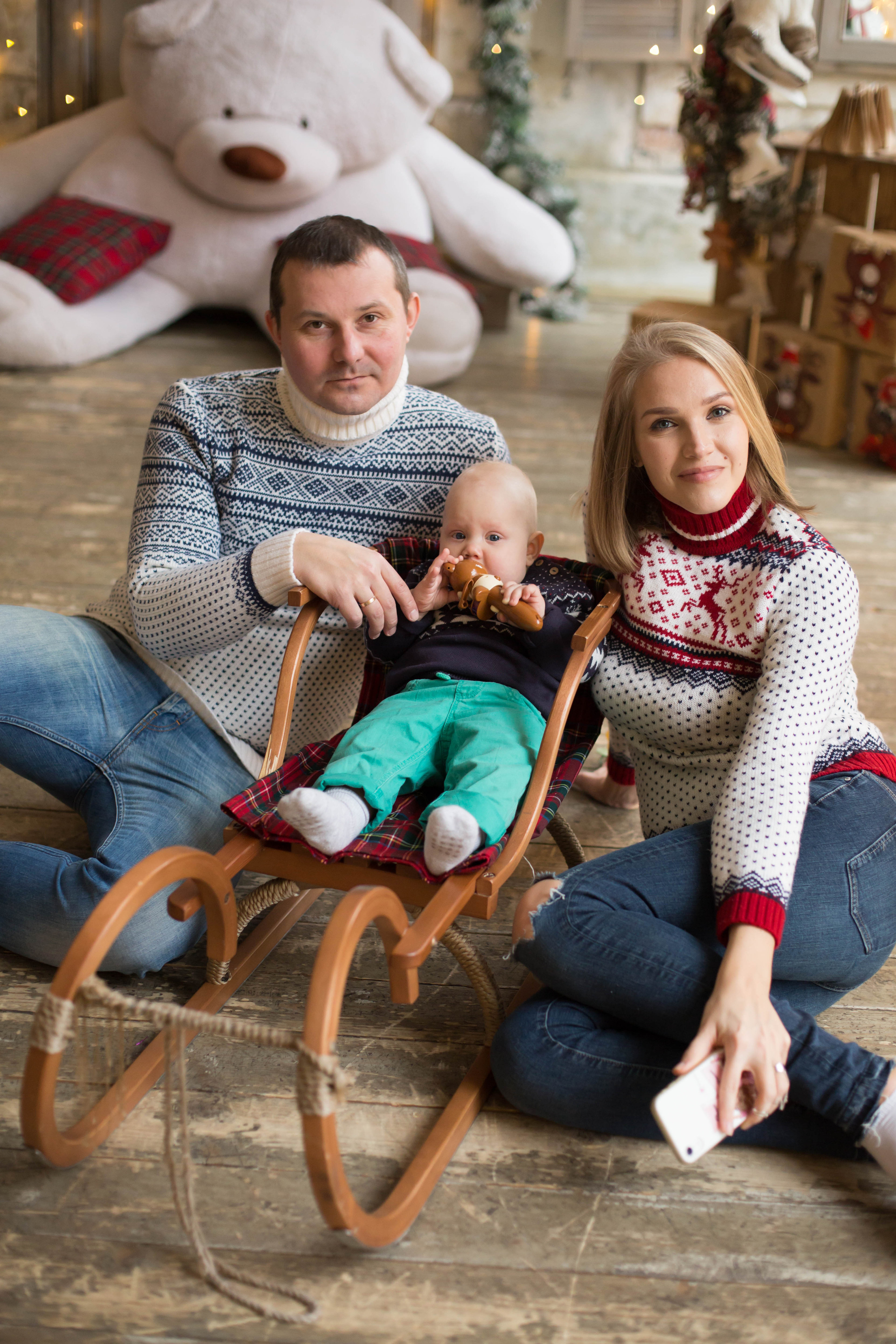 Новогодняя студийная фотосессия. Семейный и портретный фотограф в Москве Елена Флегант
