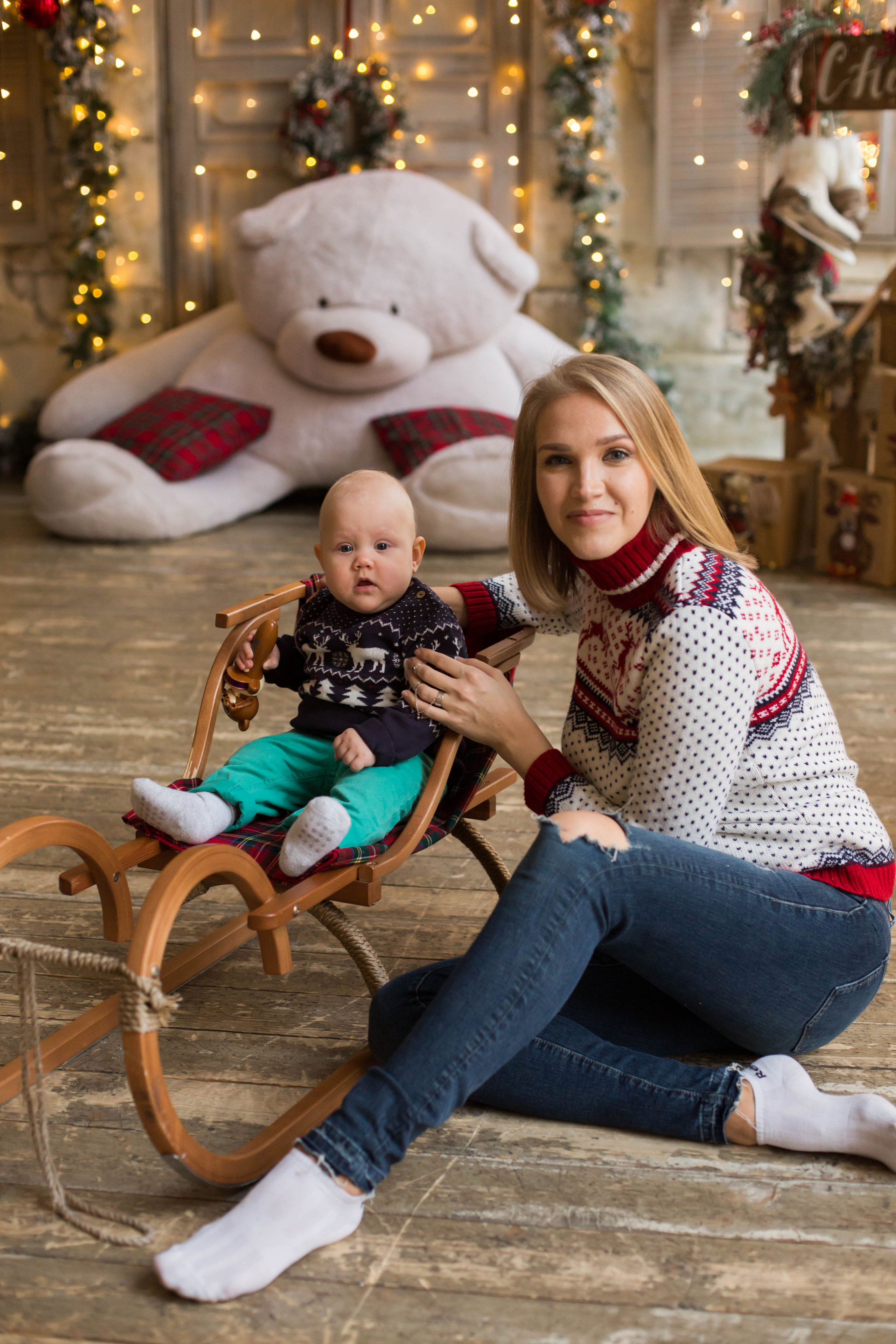 Новогодняя студийная фотосессия. Семейный и портретный фотограф в Москве Елена Флегант