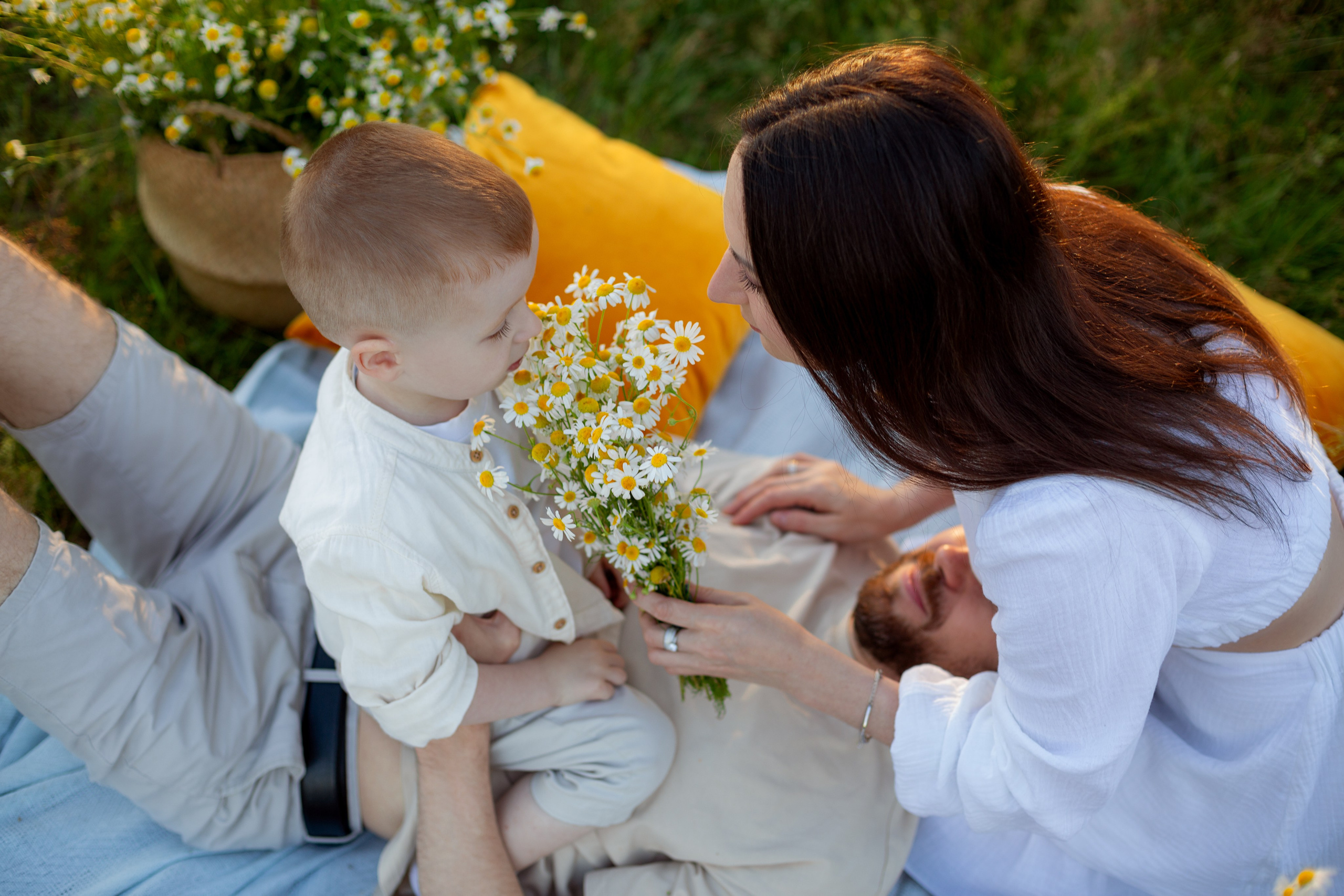 Семейный летний пикник с велосипедом. Фотограф Ульянкина Мария