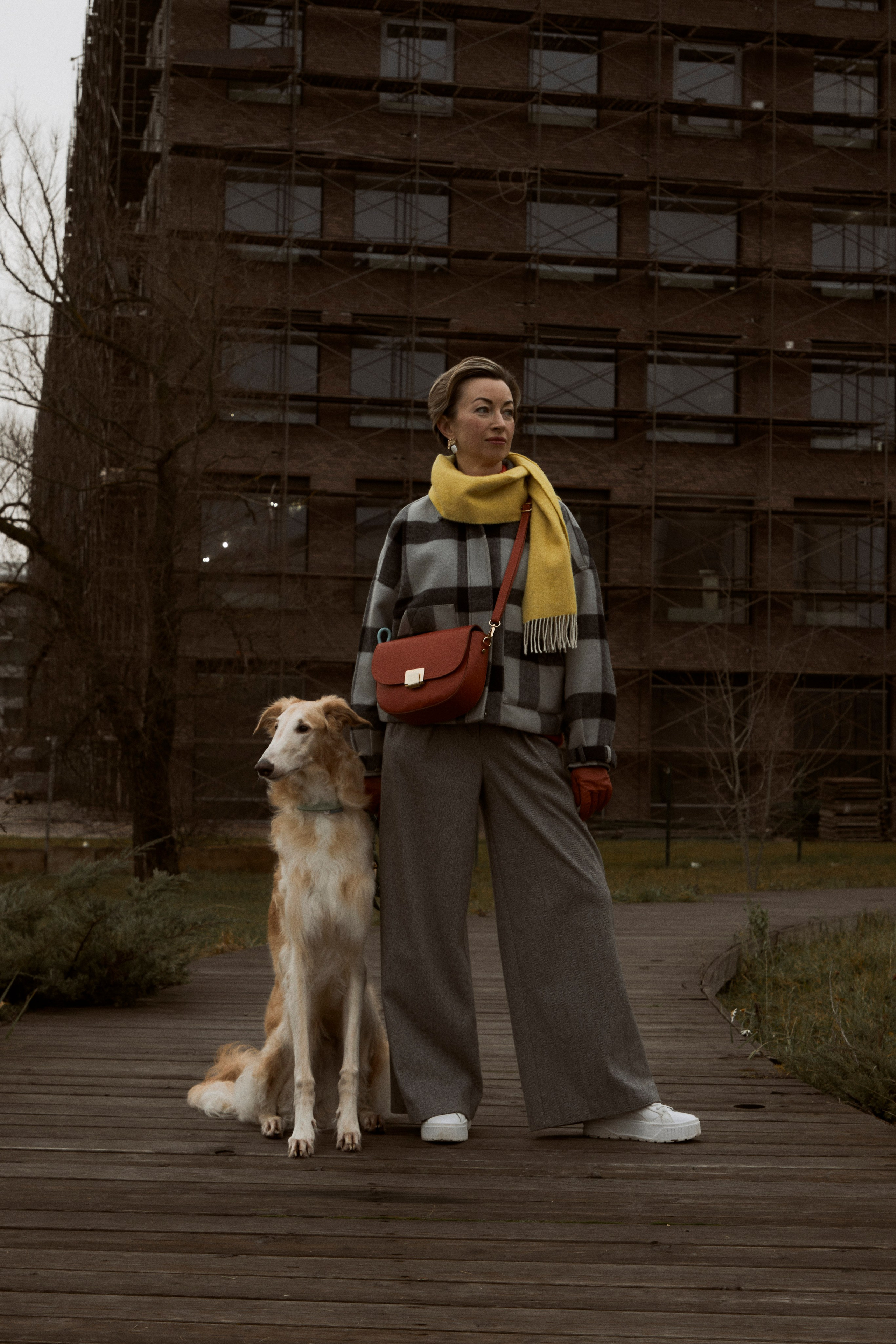 Фотосессия в сколковском парке с собакой. Анна Потявина. Фотограф Москва