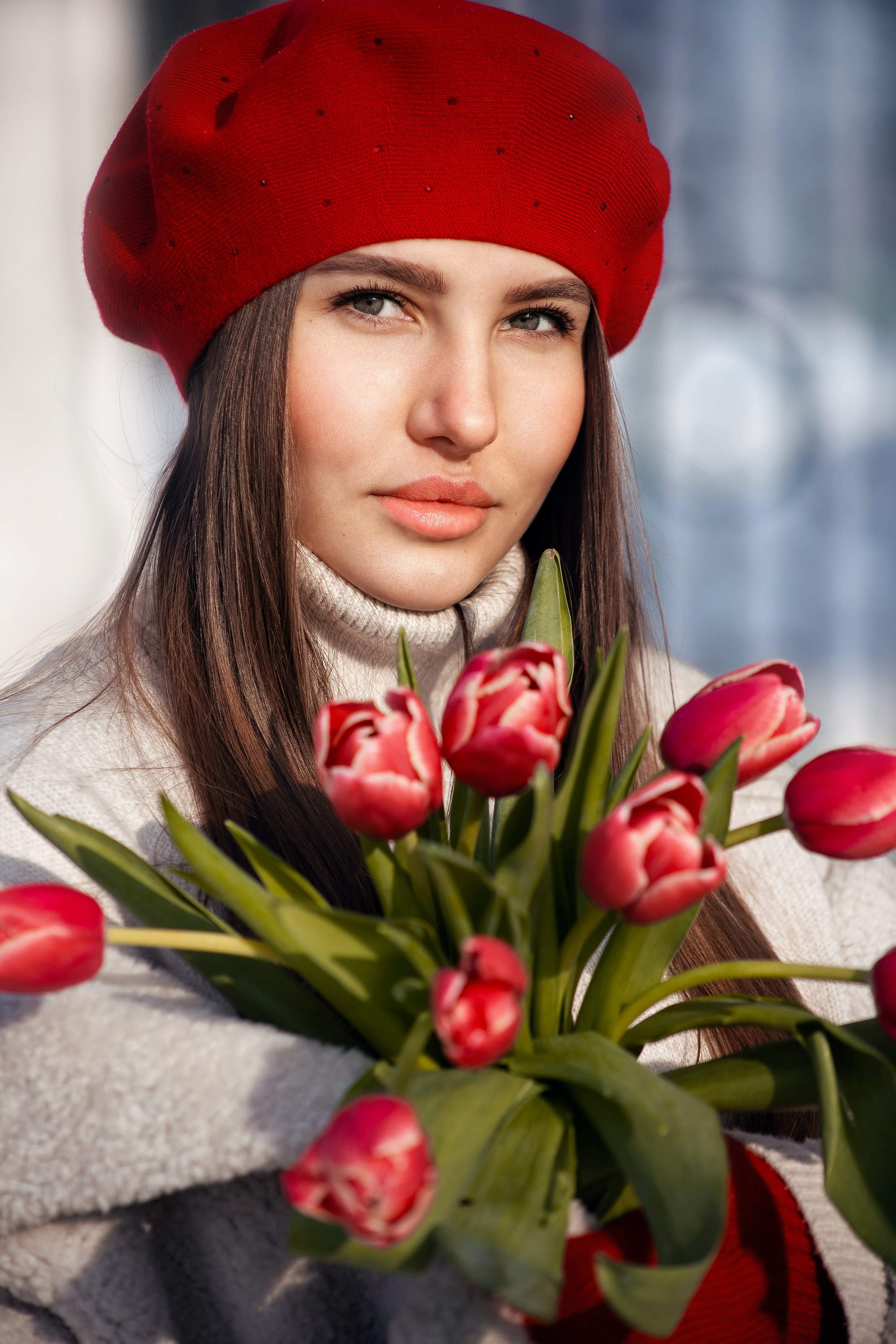 Весенняя с тюльпанами. Рыжий Фотограф Иркутск