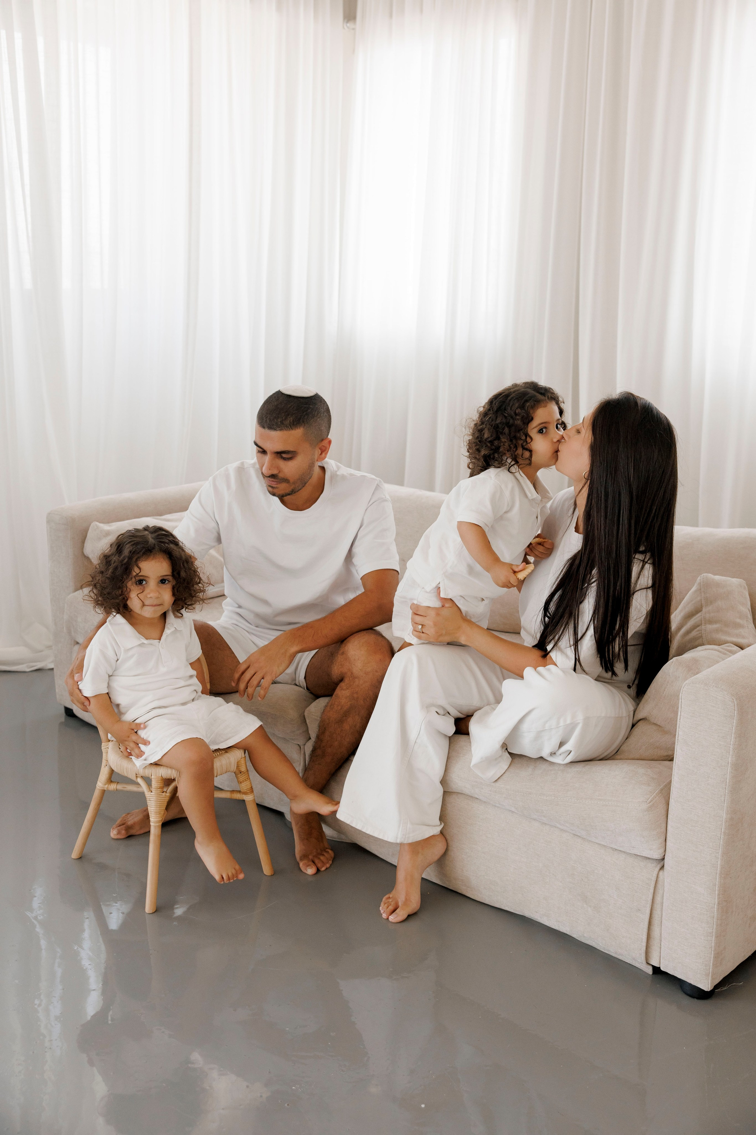 Family photoshoot inside the studio in Hadera. Wedding and family photographer