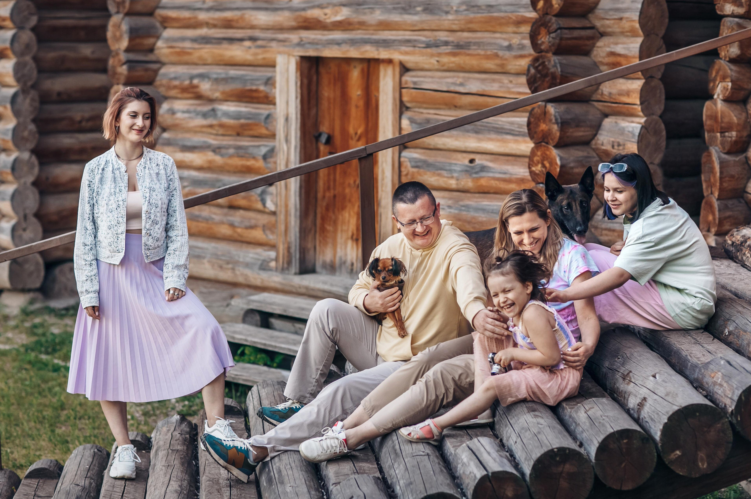 Елена, Андрей, Маша, Настя, Даша, Кирюша и Карди. Детский и семейный фотограф в Москве Анна Ипатьева