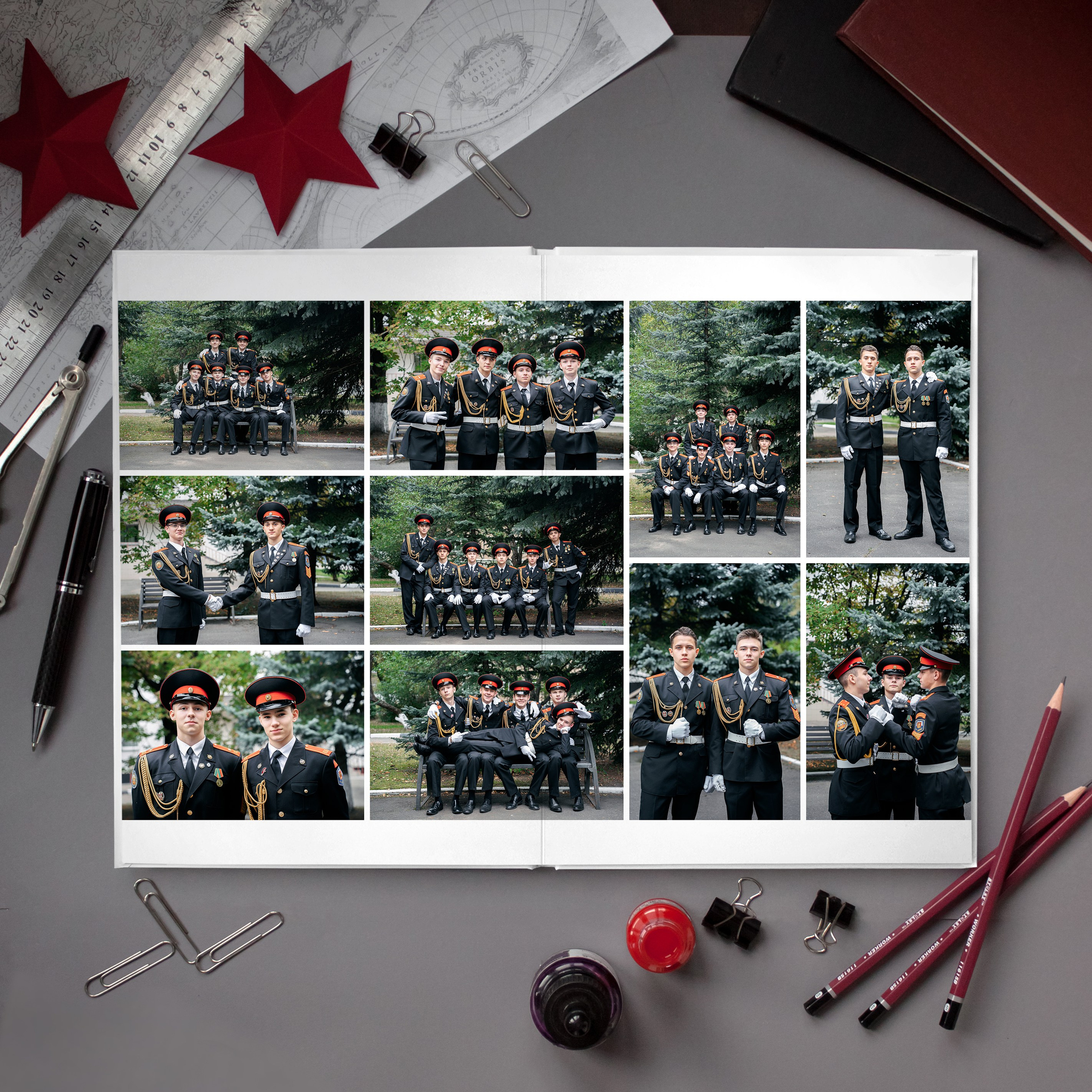 Кадетский альбом 14 разворотов. Фотограф Казакова Анастасия