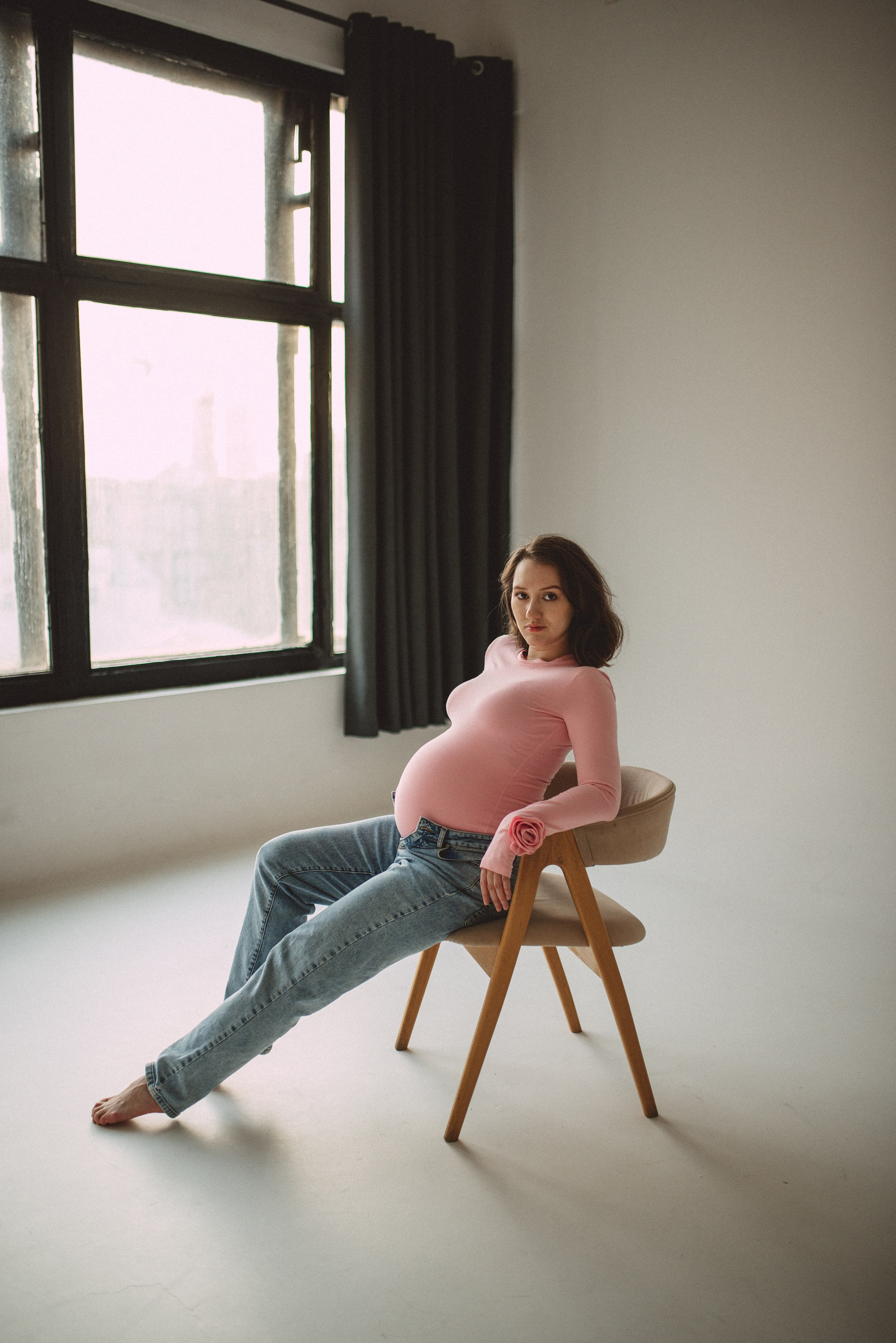 Фотосессия беременности в фотостудии. Семейная фотосессия Бутово Москва фотограф Алина Морщагина