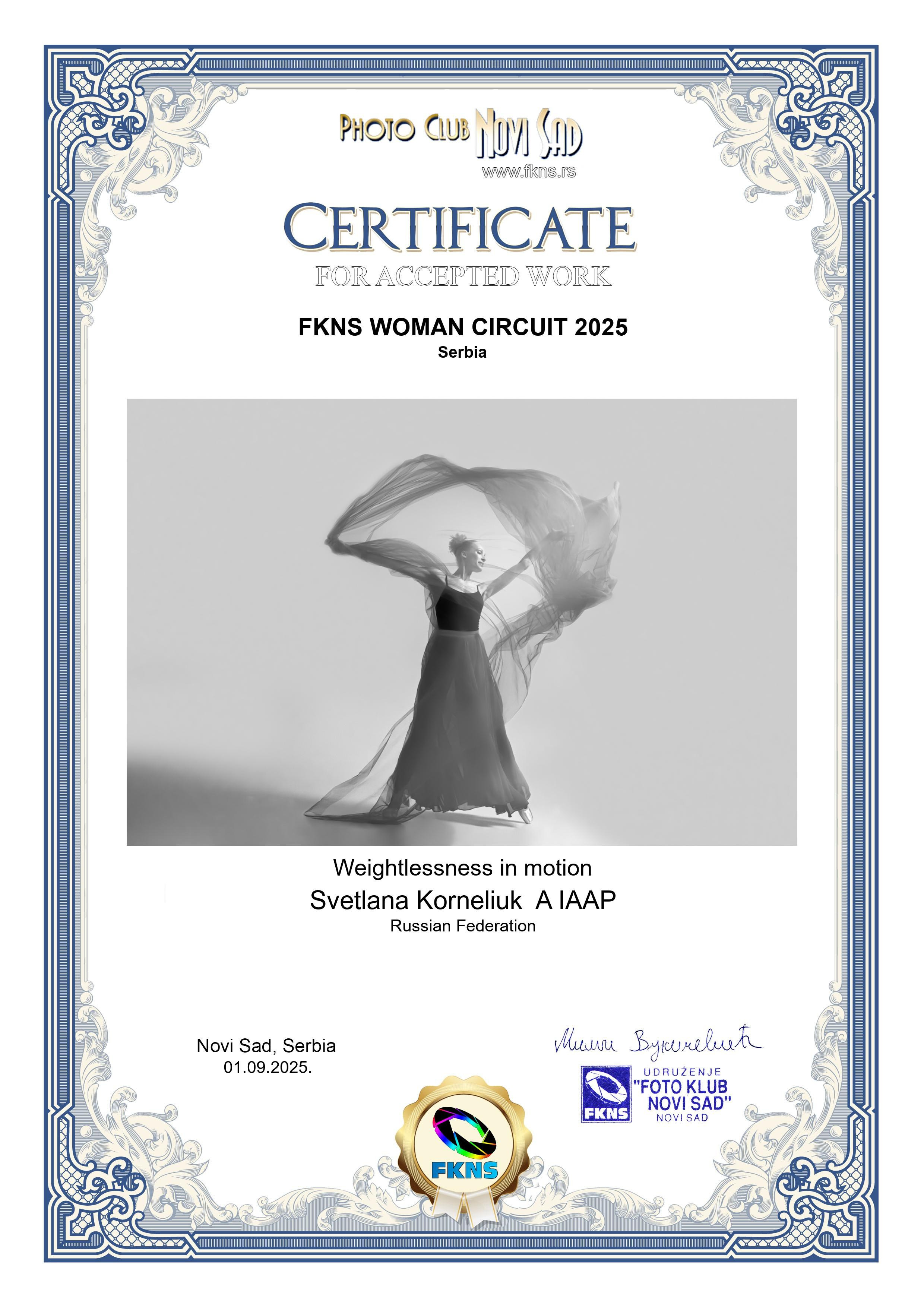 Результаты участия в конкурсе FKNS WOMAN CIRCUIT 2025