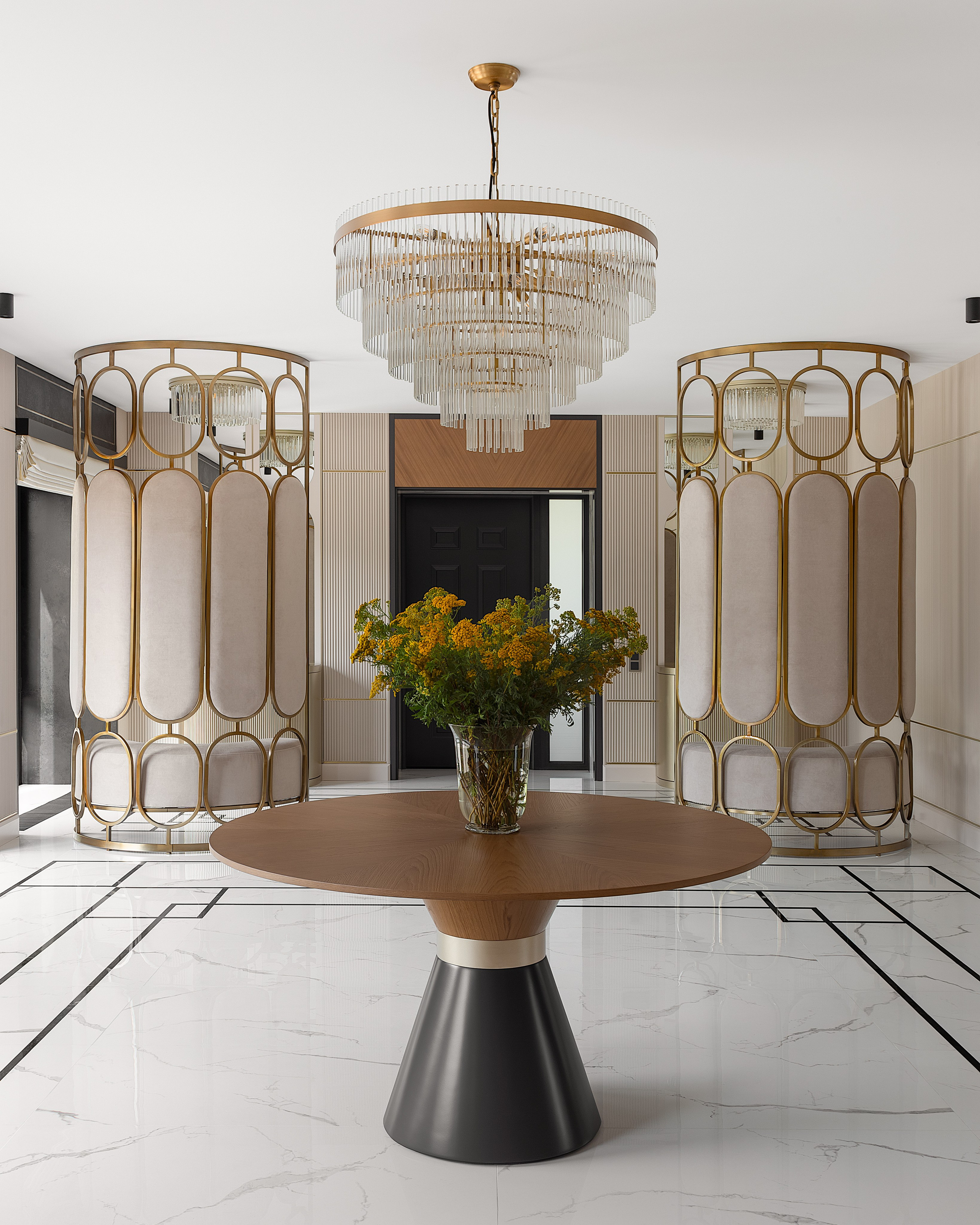 Фотосъёмка коттеджа, роскошная коридорная зона