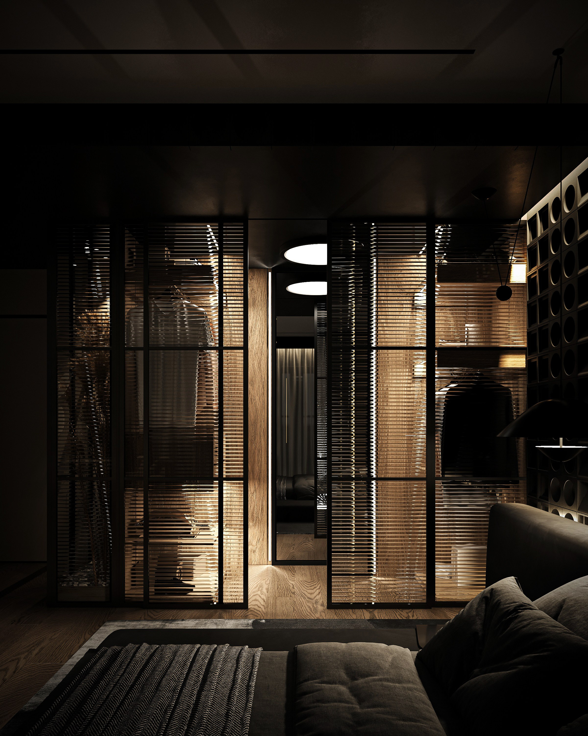 Черная спальня, Концептуальный проект. Дизайн интерьера и экстерьера в Санкт-Петербурге Яна Емельянова