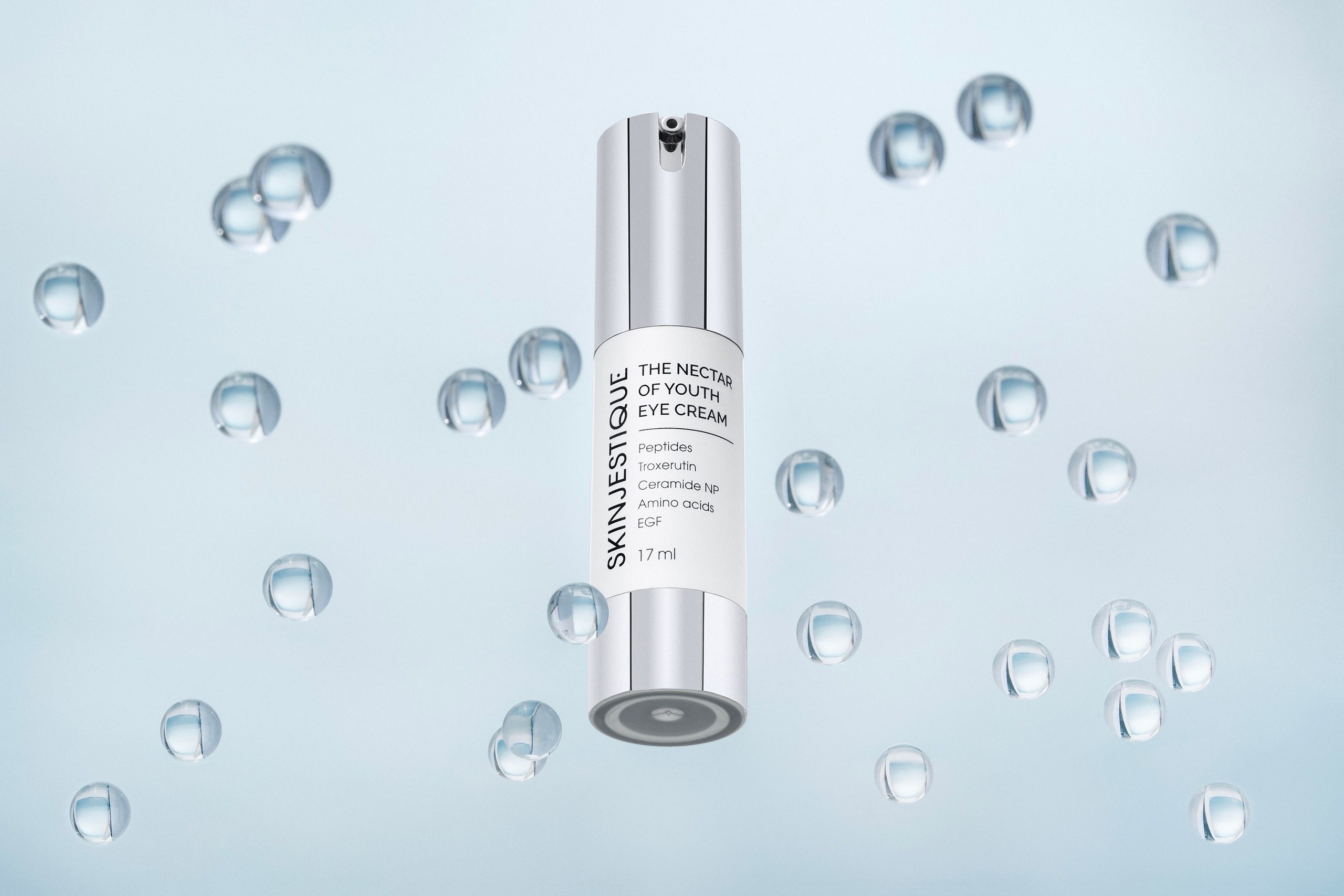 Предметная съемка крема для глаз для косметического бренда Skinjestique. Бьюти и предметный фотограф в Москве Светлана Грачева