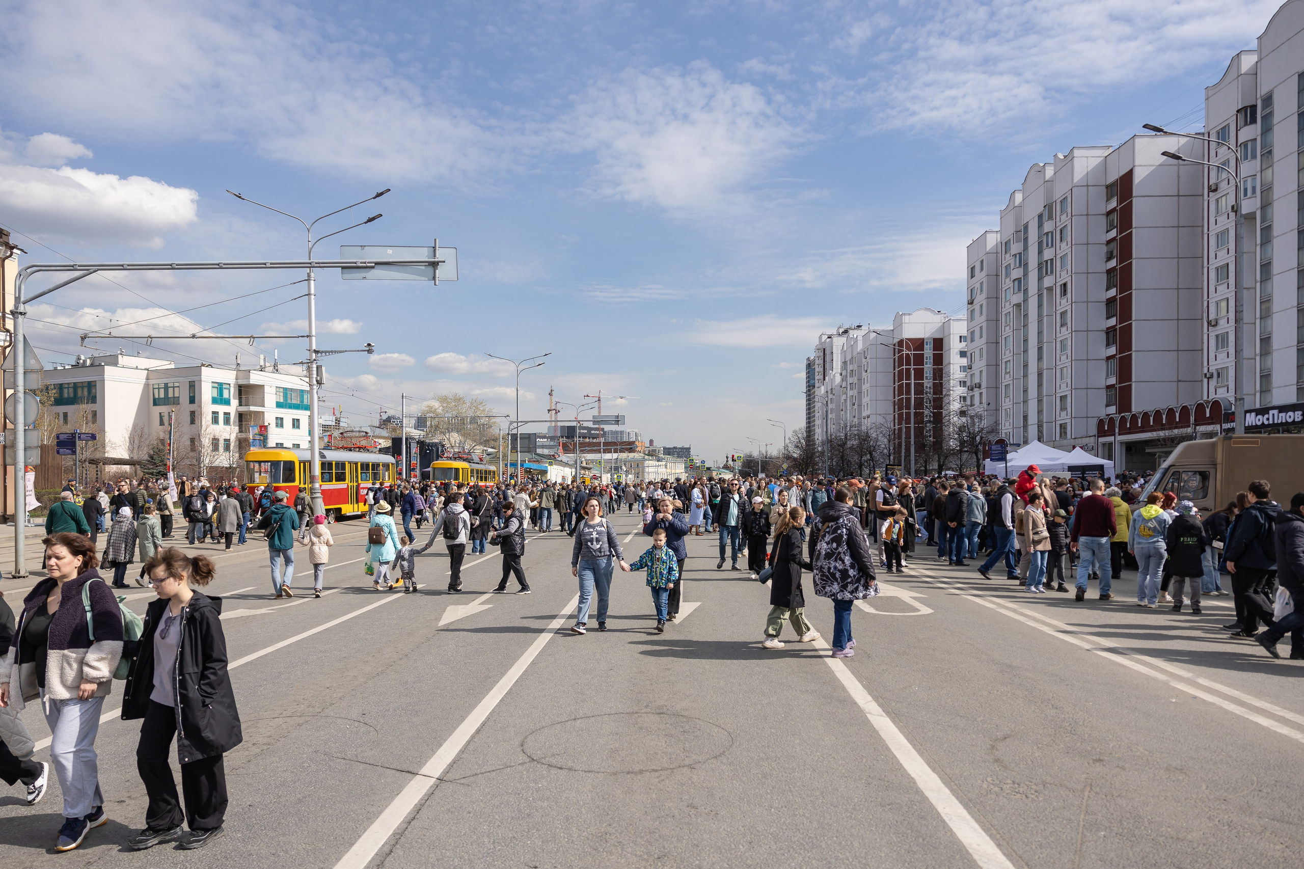 Парад трамваев 4 апреля в Москве. Фотограф Владимир Охрименко