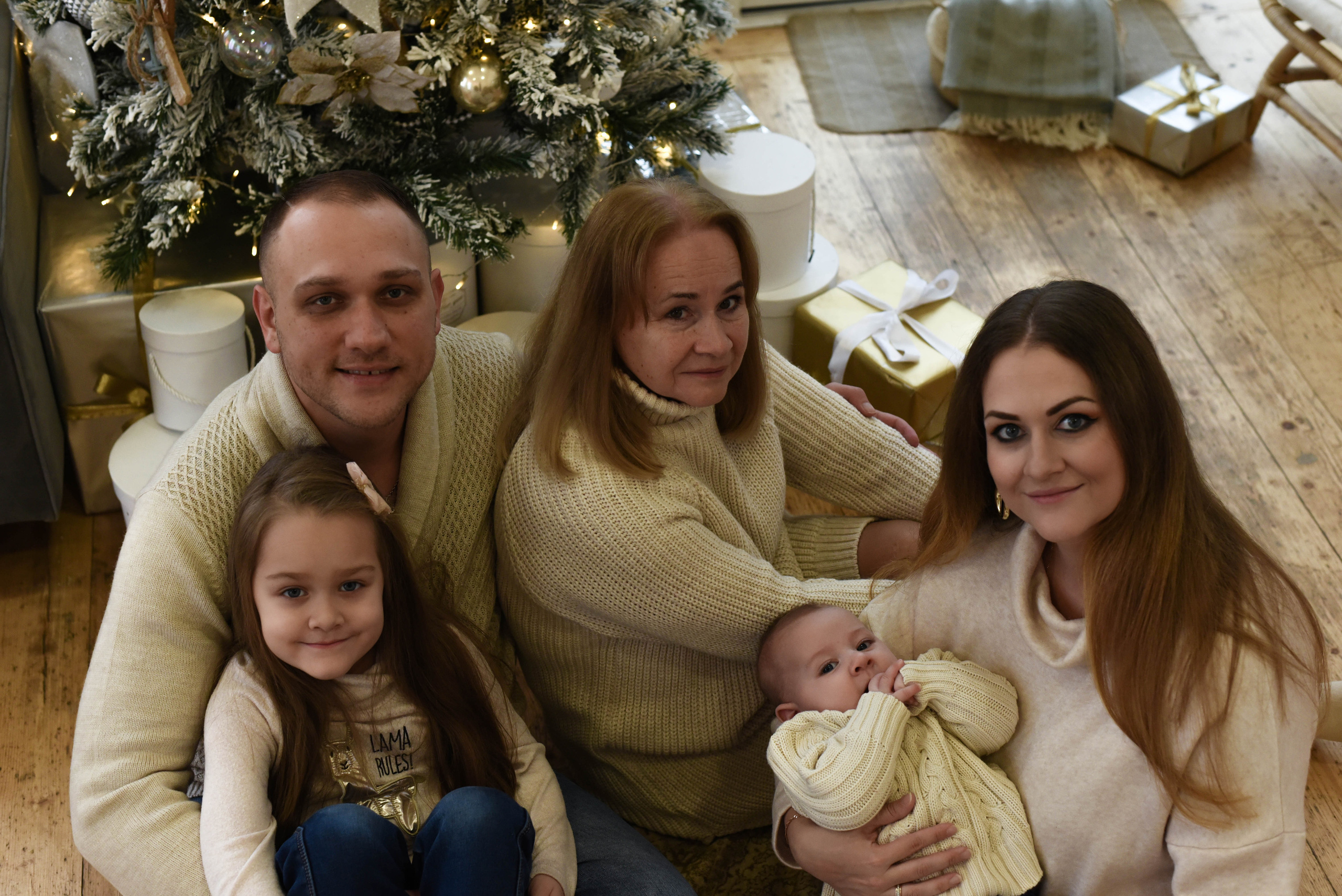 Студийная новогодняя семейная съемка. Женский и семейный фотограф Людмила Богачкина