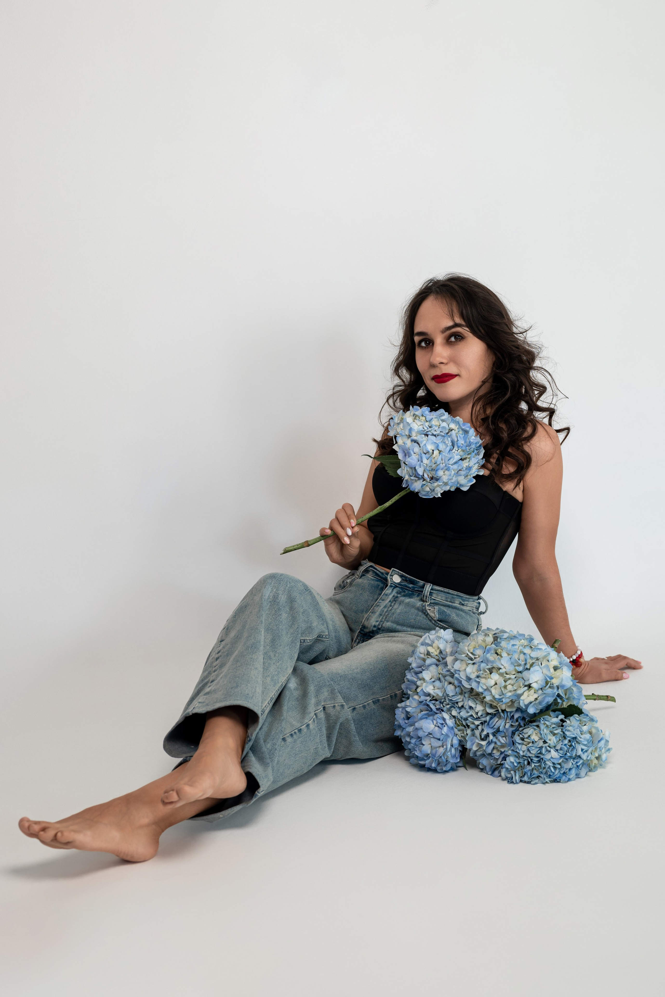 Фотопроект с голубыми гортензиями. Фотограф в городе Салават