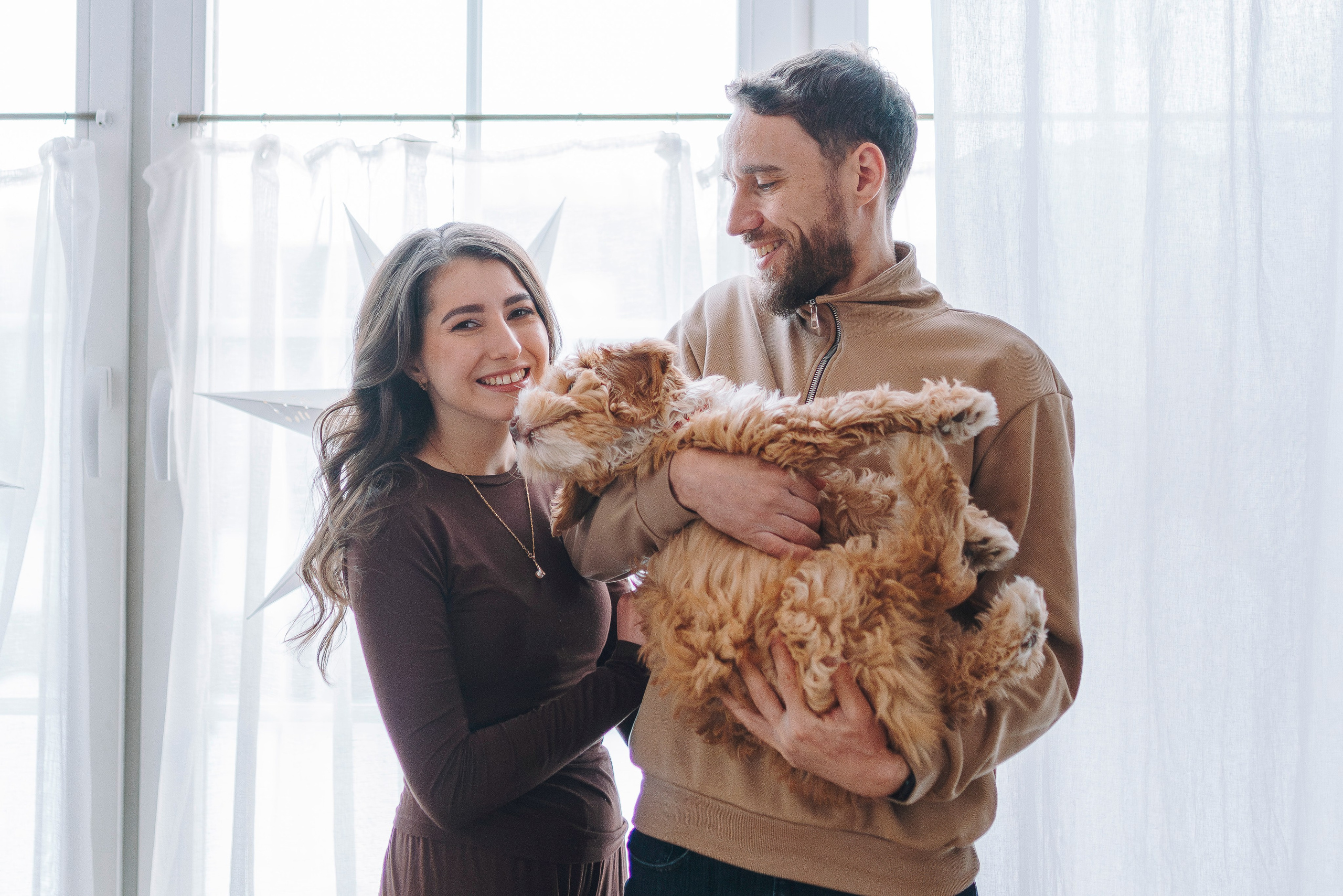 Мёрфи, Таня и Антон. Фотограф анималист в Спб недорого Олеся Майорова