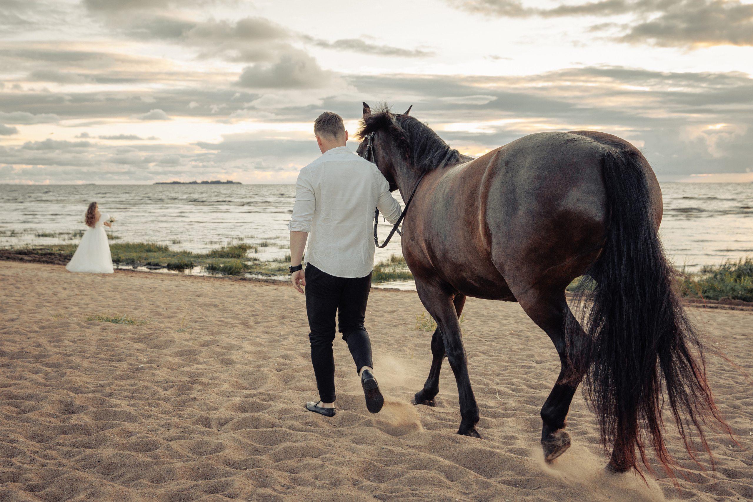 Творческая фотосессия на берегу Финского залива. Ева Демидова. Спортсмен по конкуру в Санкт-Петербуре