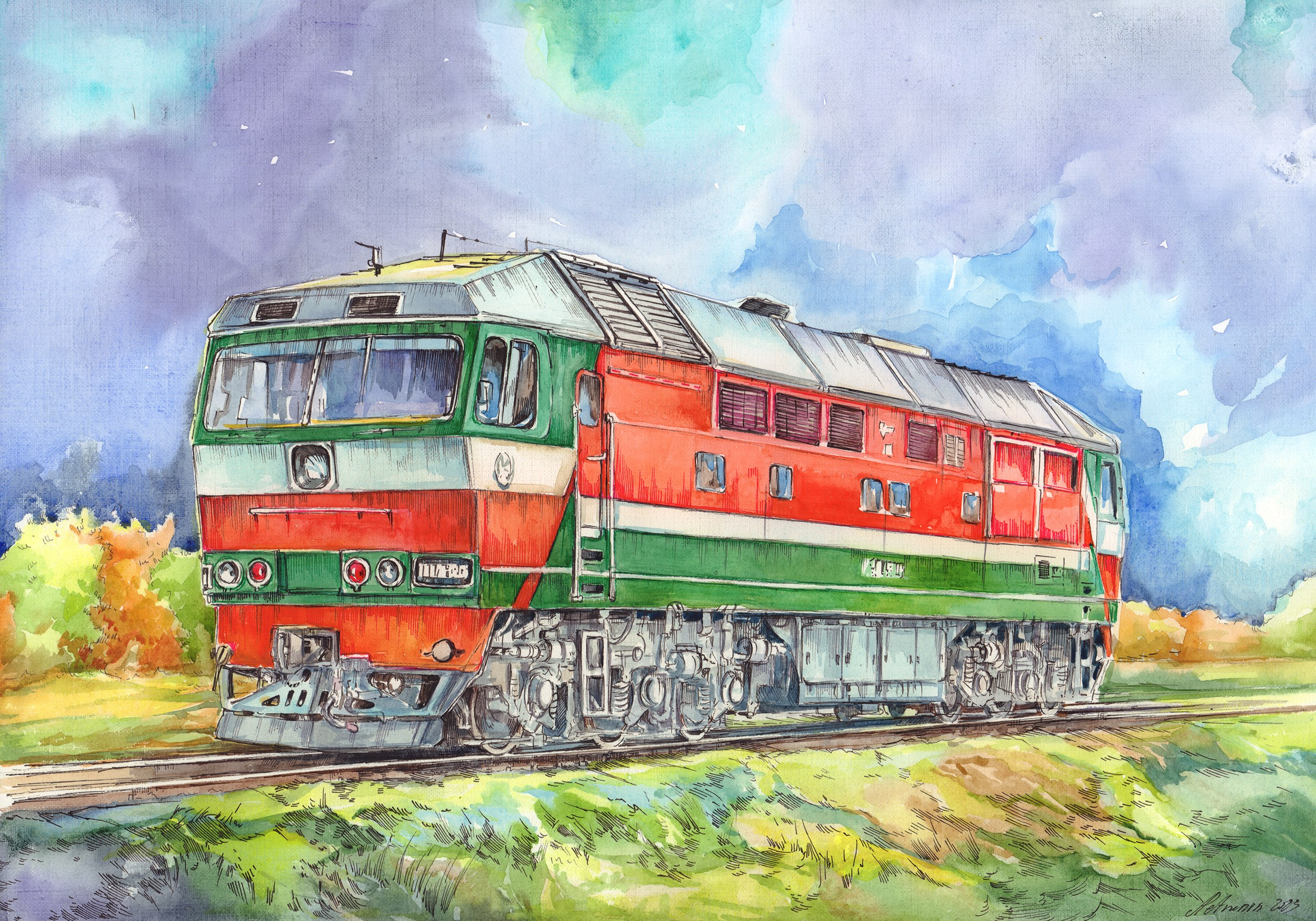 Железная дорога (2022-2024). Художник Александр Петрунин