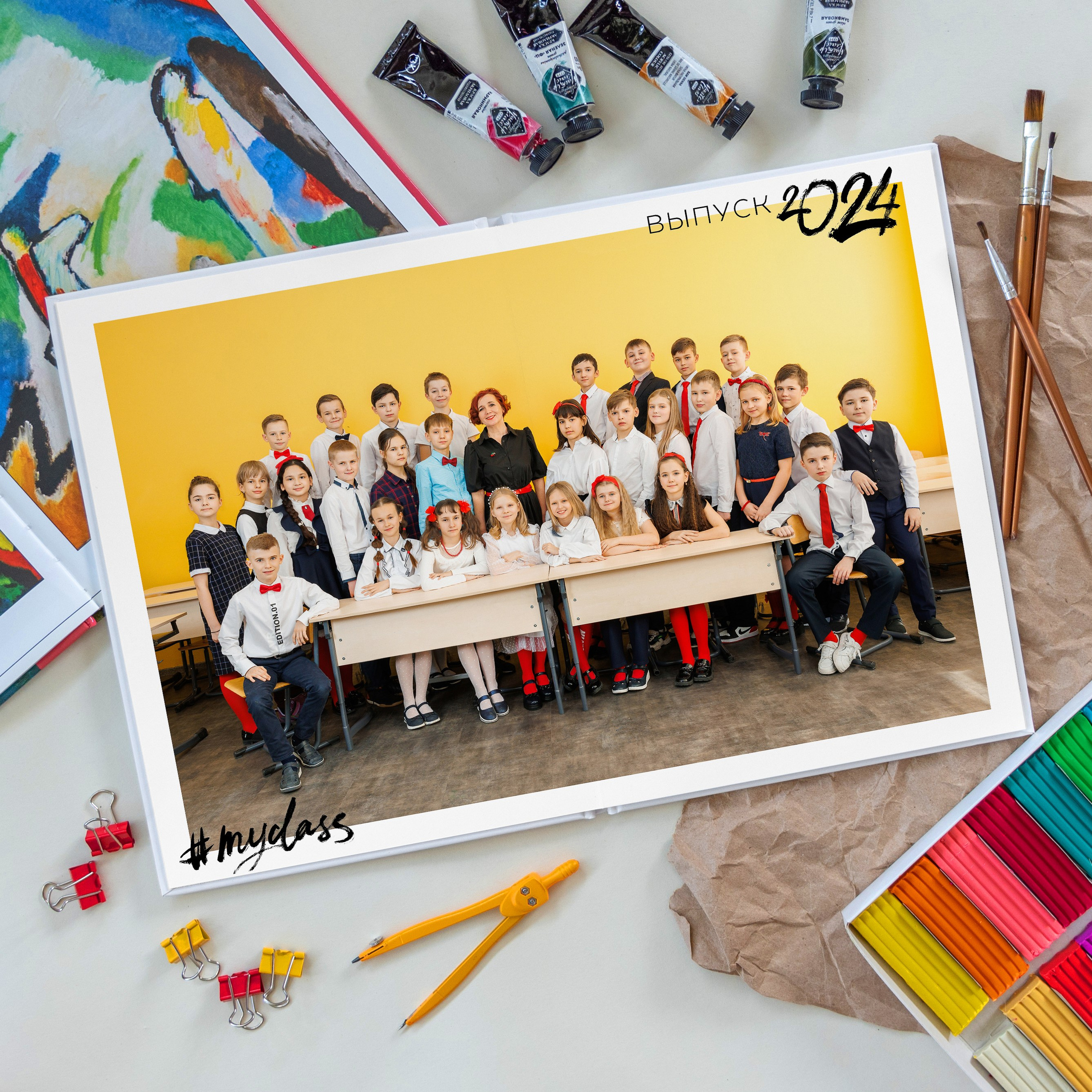 Примеры альбомов для 1-4 классов. Выпускные альбомы в Москве фотограф Алина Пащук